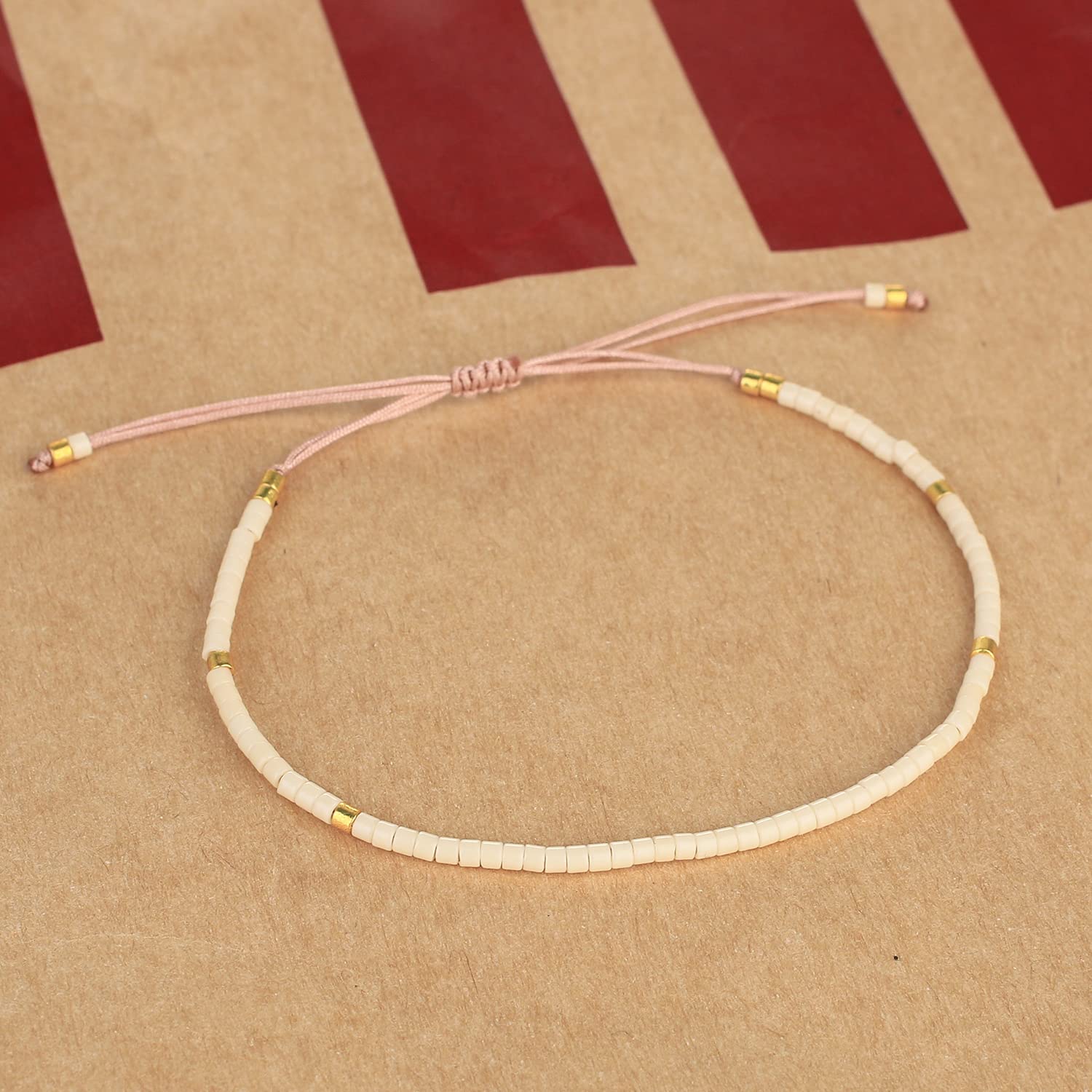 KELITCH Miyuki Crystal Adjustable Bracelet - Handmade Beaded Friendship Bracelet for Women & Girls, Perfect for Gifts, Parties & Everyday Wear