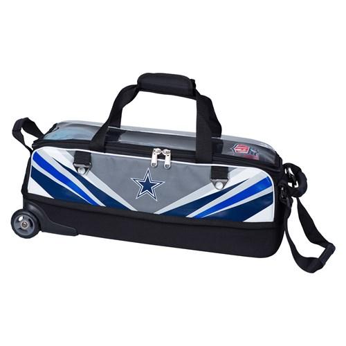 KR NFL Slim Triple Roller Dallas Cowboys Bowling Bag - Official Licensed Team Logo Travel Bag for Sports Equipment & Accessories - Perfect for Bowling, Travel, Gym, and Sports Events