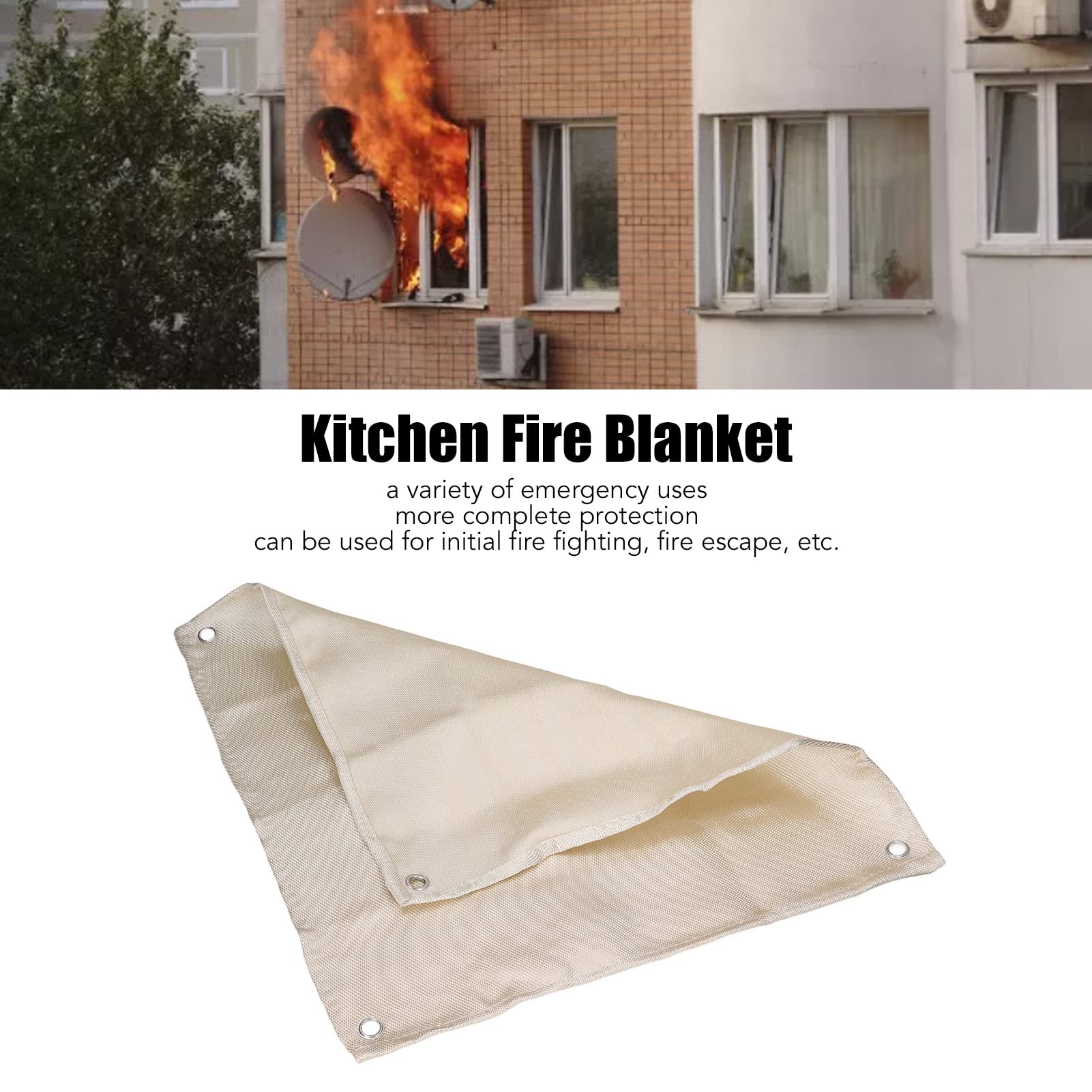 Jeanoko Fireproof Blanket - Heavy Duty Fiberglass Fire Retardant Welding Blanket for Home, Kitchen, and Workshop Safety | Emergency Fire Suppression & Insulation Protection