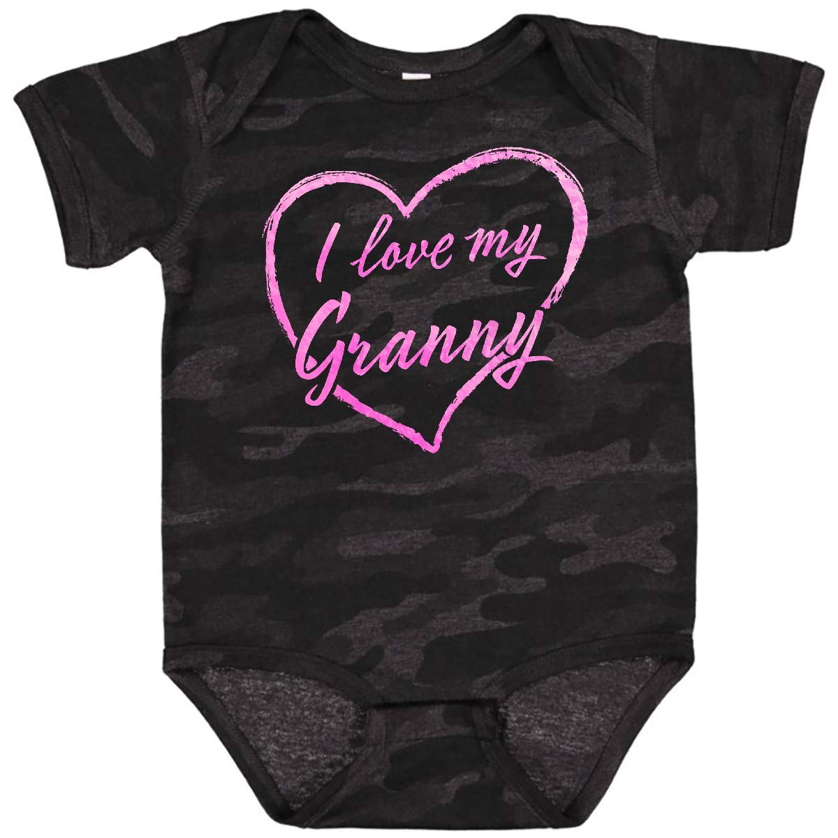 Inktastic I Love My Granny Pink Chalk Heart Baby Bodysuit - Cute Outfit for Grandparents Day, Family Photos & Special Occasions