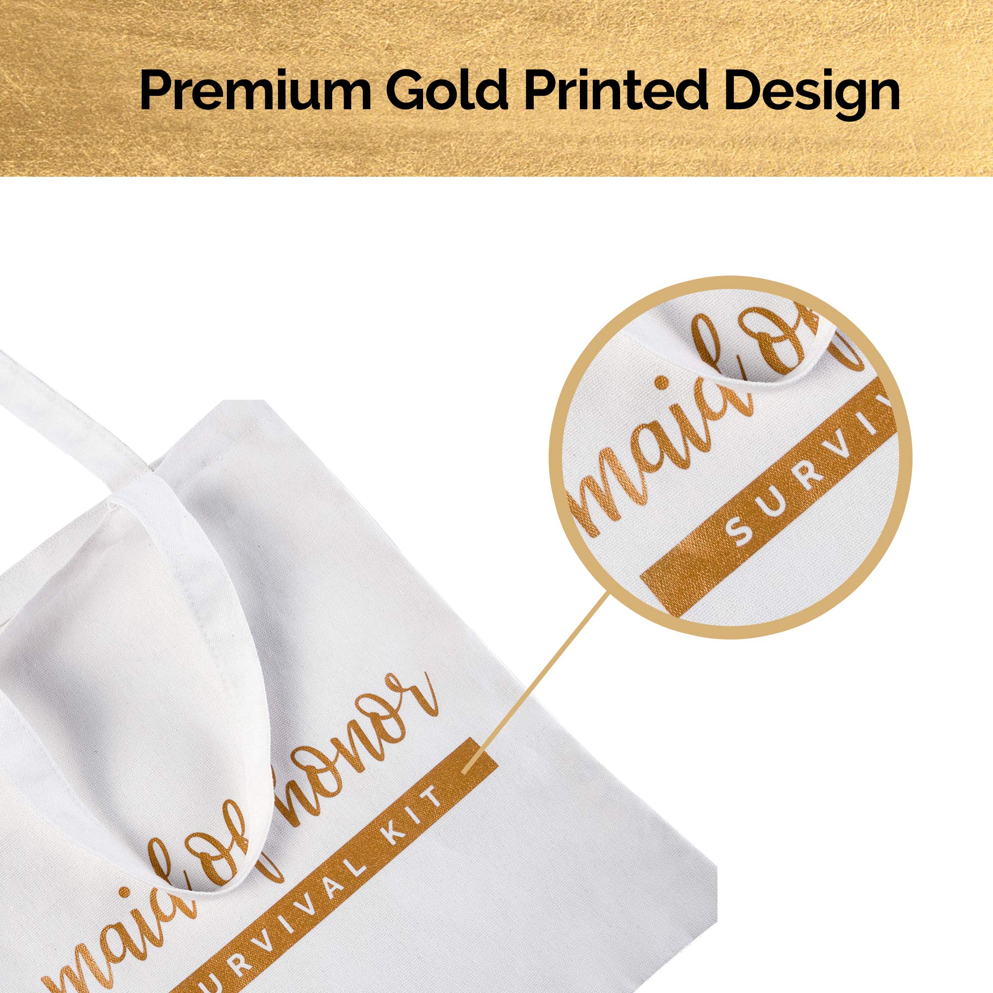 Pop Fizz Designs Bridesmaid Tote Bags - Pack of 6 Wedding Party Gifts for Bridesmaids, Maid of Honor & Bride - Perfect for Bachelorette Parties, Bridal Showers & Wedding Day Essentials