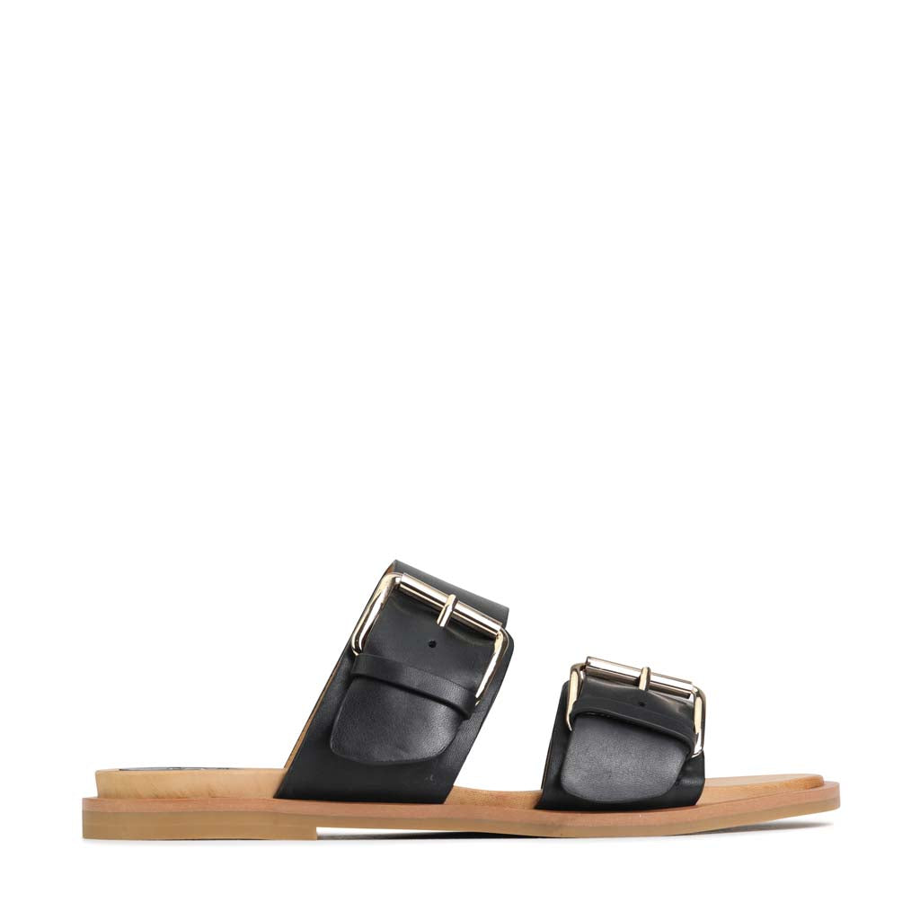 JETT LEATHER DOUBLE STRAP SLIDE SANDALS for Women - Comfortable & Stylish Summer Slides - Perfect for Beach, Pool, and Casual Outings