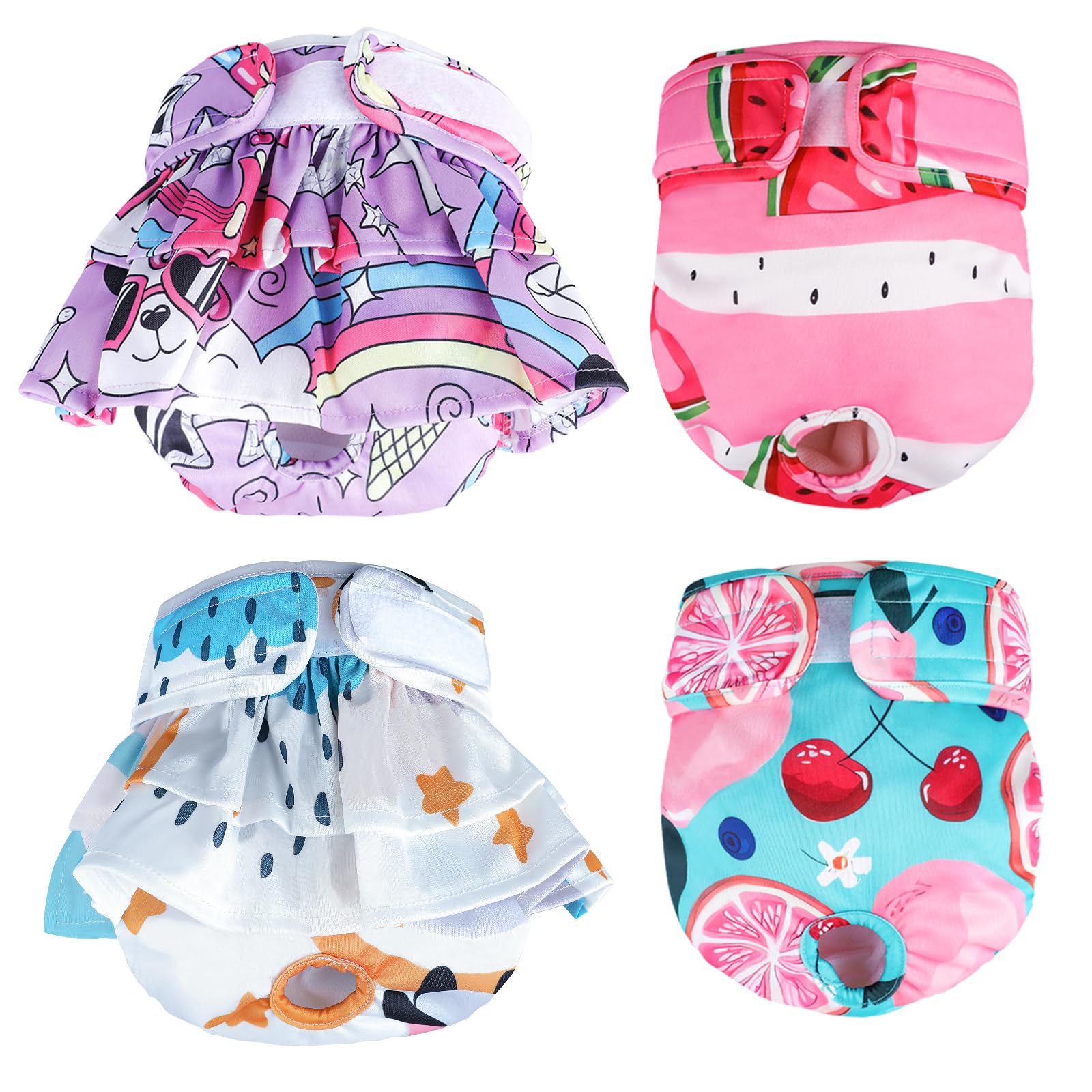 XPCARE Reusable Dog Diapers for Female Dogs - 4 Pack Large Absorbent & Leak-Proof Washable Pet Diapers | Perfect for Incontinence, Heat Cycles, and Post-Surgery Recovery