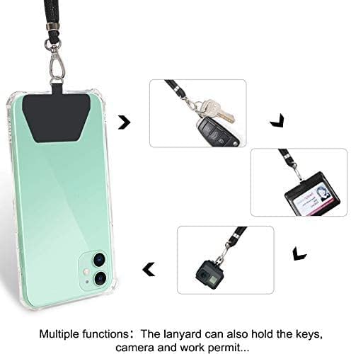 Takyu Adjustable Nylon Phone Lanyard - Universal Smartphone Neck Strap for iPhone, Samsung & Most Devices - Secure Hands-Free Use for Work, Travel & Outdoor Activities (Black)