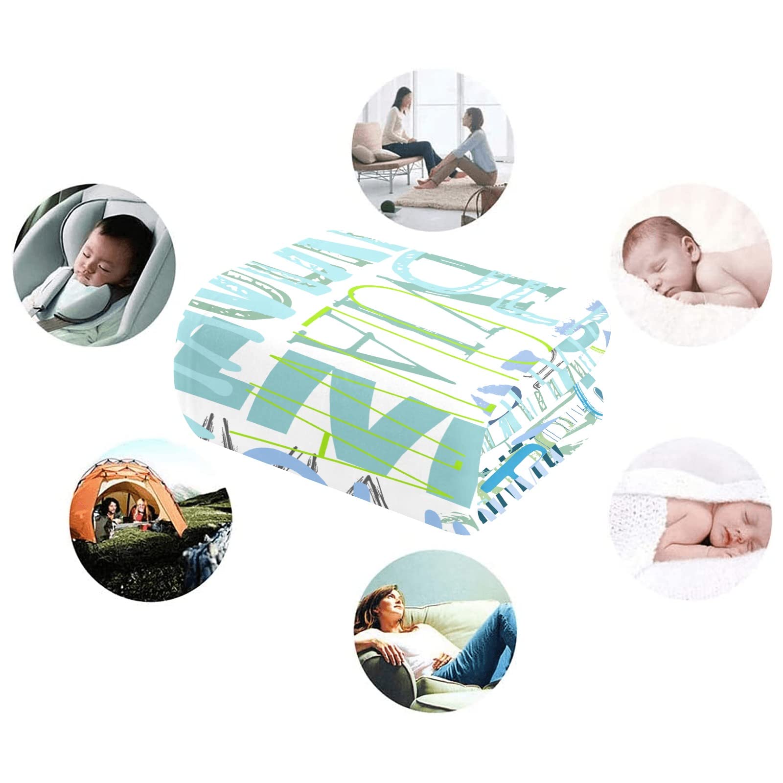 Personalized Monogram Blanket with Name - Baby & Adult Gift for Cozy Comfort