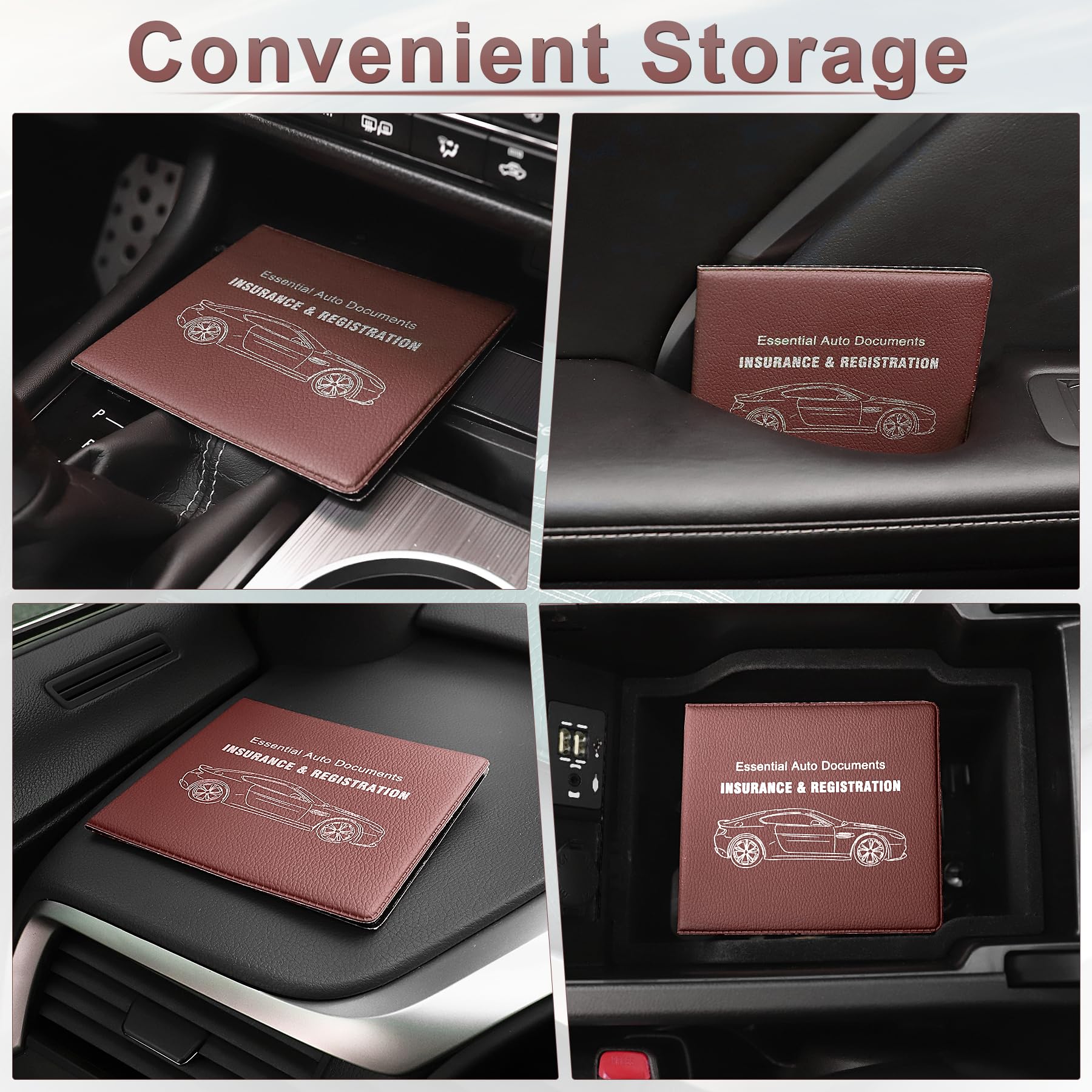UYYE 2 Pack Car Registration & Insurance Card Holder - Vehicle Glove Box Organizer, Interior Accessories for Documents, Cards, License - Perfect for Road Trips & Daily Commutes
