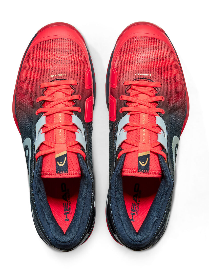 Head Sprint Pro 3.0 Men's Indoor Court Shoes - Lightweight Basketball Sneakers for Volleyball & Badminton (Red/Navy) - Perfect for Gym, Training & Competitive Sports
