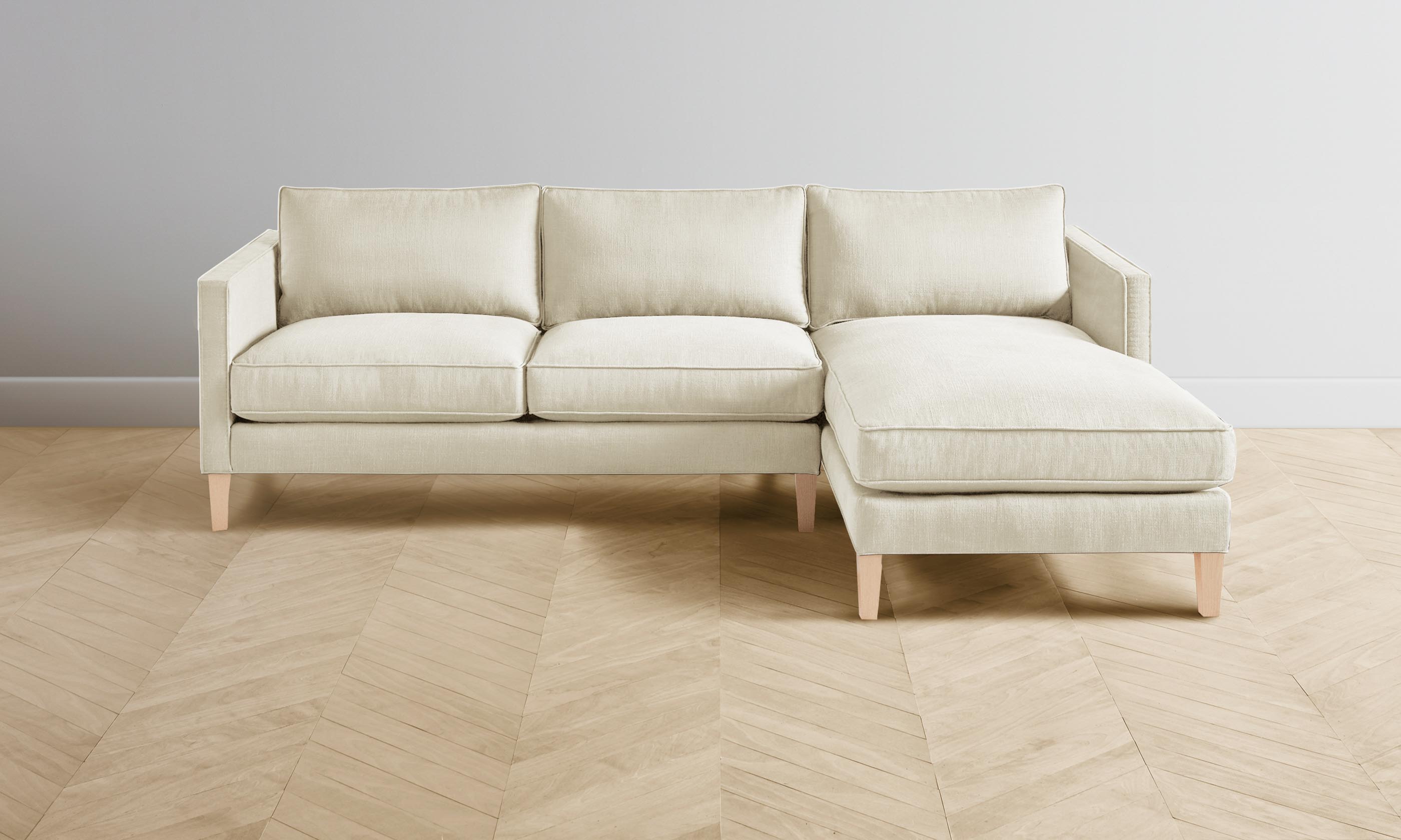 Crosby Sectional Sofa - Performance Linen Weave Fabric, Modern Prairie Style Living Room Furniture for Comfortable Lounging & Entertaining