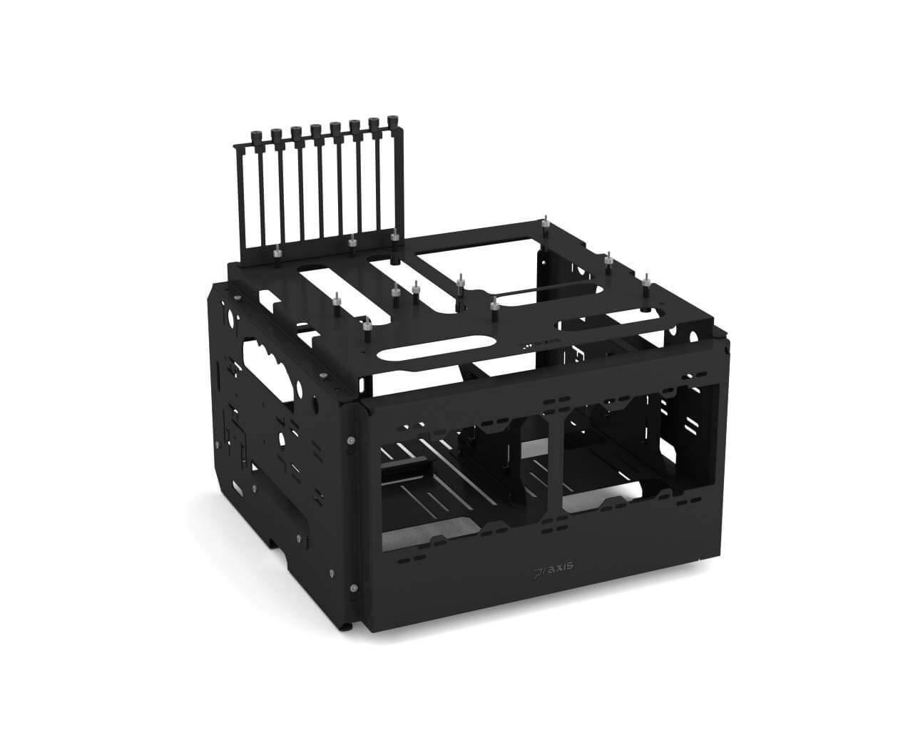 Praxis WetbenchSX Open Air Computer Test Bench - Flat Edition in Black | PC Hardware Testing Station for DIY Builders & Tech Enthusiasts | Perfect for Gaming Rigs, Overclocking & Component Testing