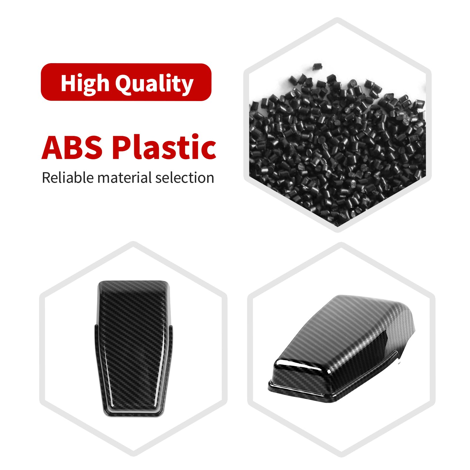 Jeep Wrangler JK JKU Rear Window Hinge Trim Cover (2007-2017) - Carbon Fiber ABS Black Exterior Accessories (2-Piece Set) - Perfect for Off-Roading & Jeep Customization