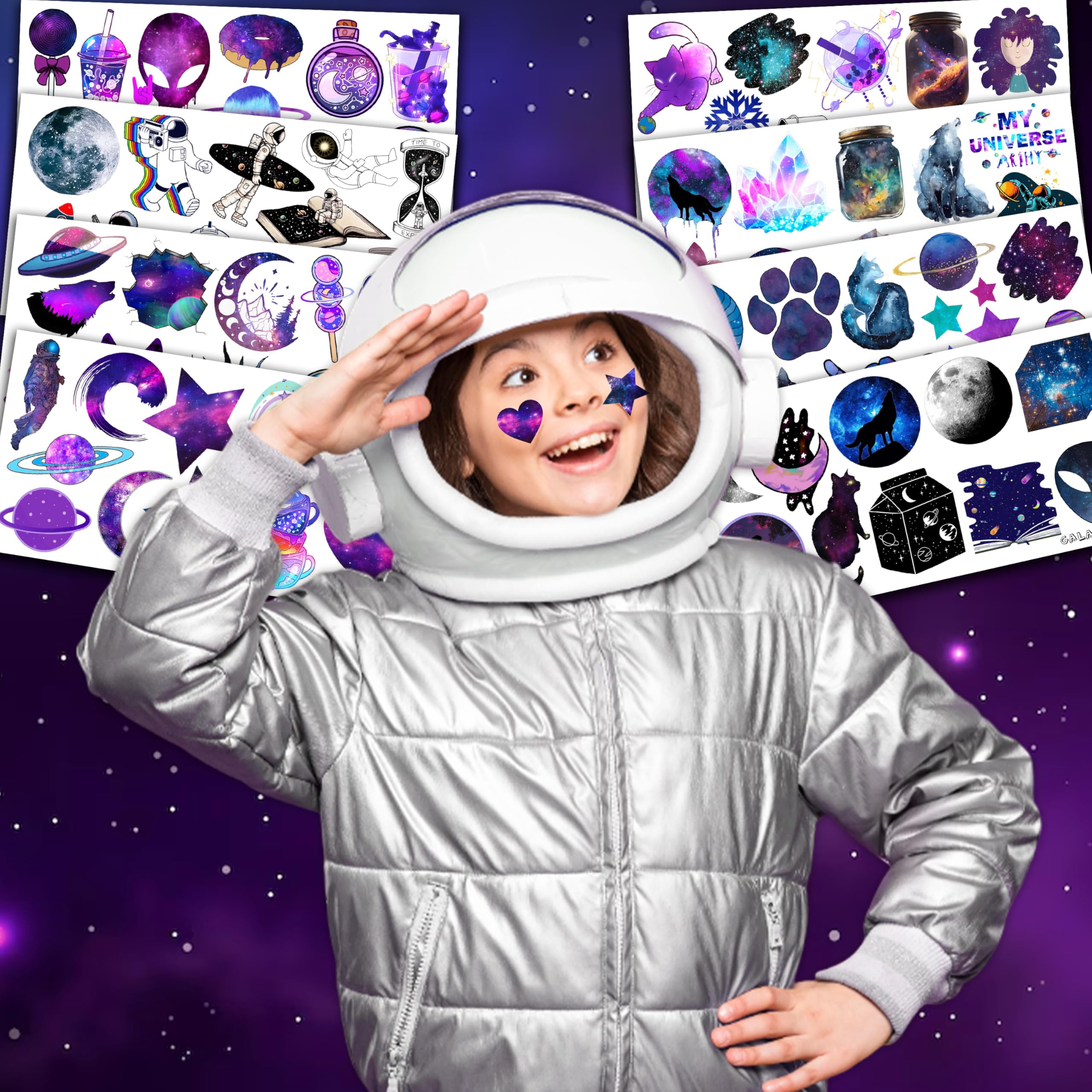 88PCS Galaxy Temporary Tattoos - Space Themed Party Decorations, Kids Birthday Favors, Classroom Rewards & School Prizes | Perfect for Space Birthday Parties, School Events & Gift Giving