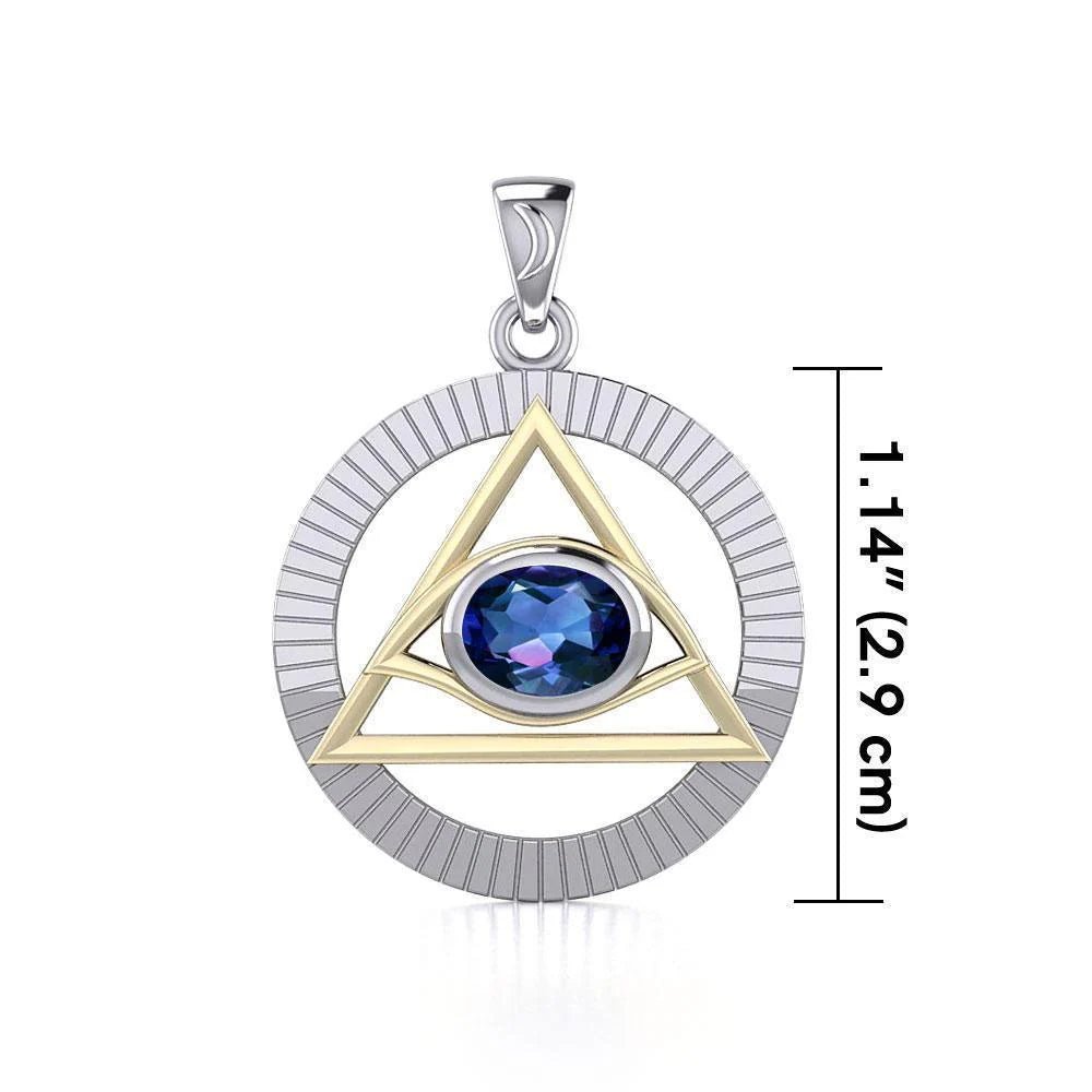 Clarity & Strength Pyramid Pendant Necklace - Sobriety Symbol Jewelry for Recovery & Meditation (MPD5297) | Perfect for AA Meetings, Spiritual Healing & Mindful Gifting
