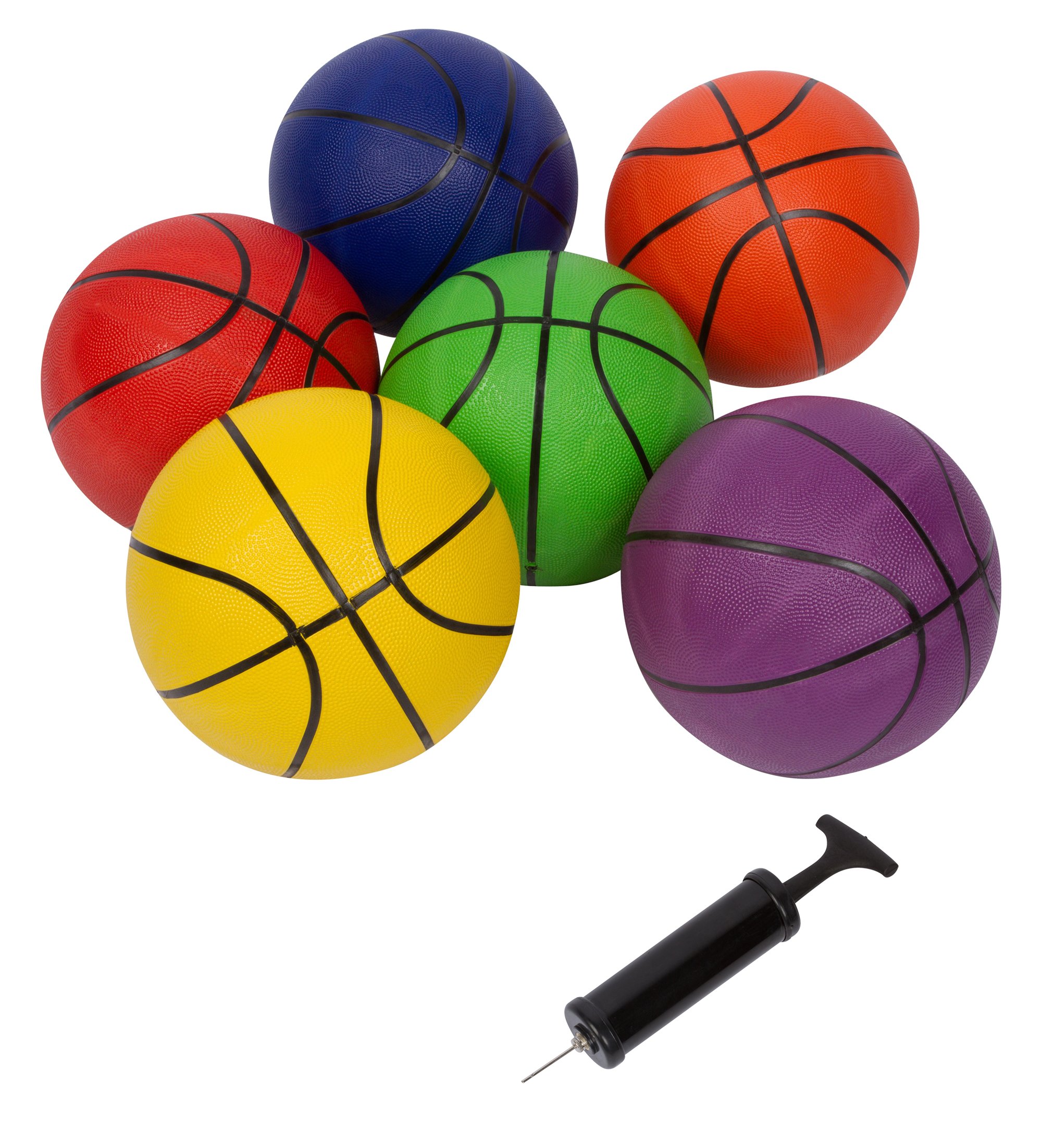 Trademark Innovations Official Size 7 Basketballs - Set of 6 Regulation 29.5 Inch Basketballs for Indoor & Outdoor Games, Team Practice, and Gym Training