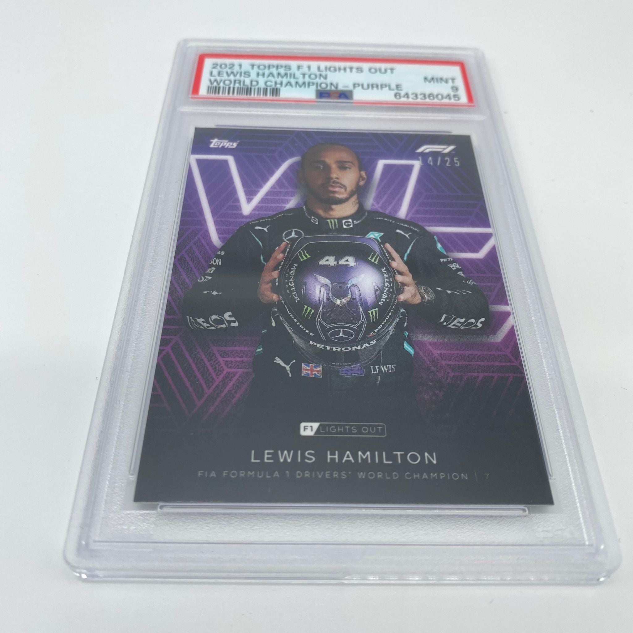 PSA 9 Graded 14/25 Lewis Hamilton 2020 F1 Drivers World Champion Trading Card - Rare Collectible for Motorsport Fans & Sports Memorabilia Enthusiasts