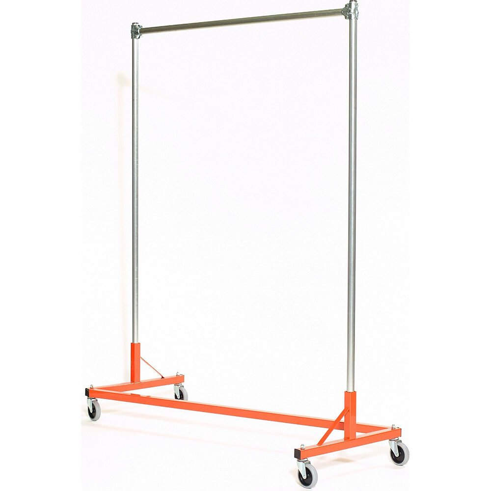 Heavy Duty Garment Z-Rack - Single Rail 5' Base x 6' Height - Commercial Clothing Rack for Retail Stores, Boutiques & Warehouse Organization