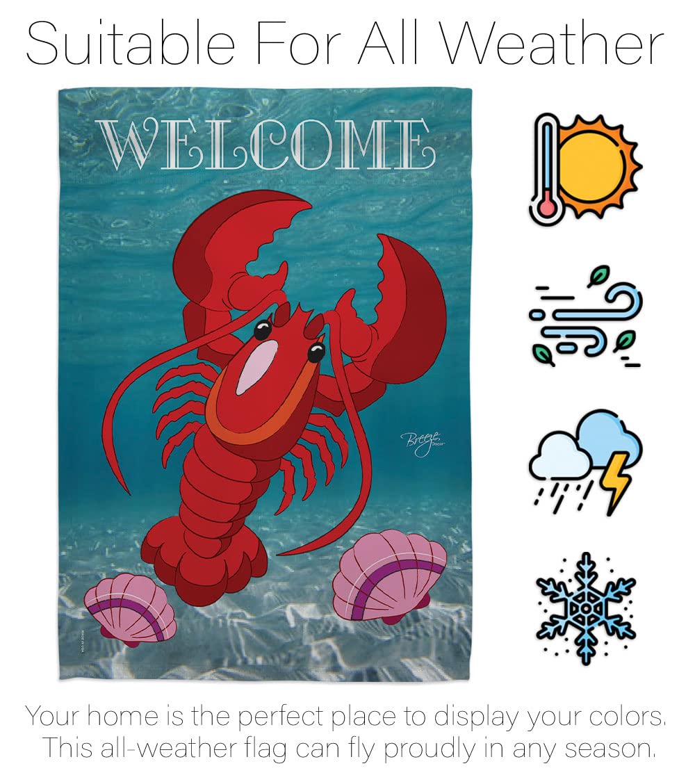 Lobster Coastal Decor Flag Set 28x40