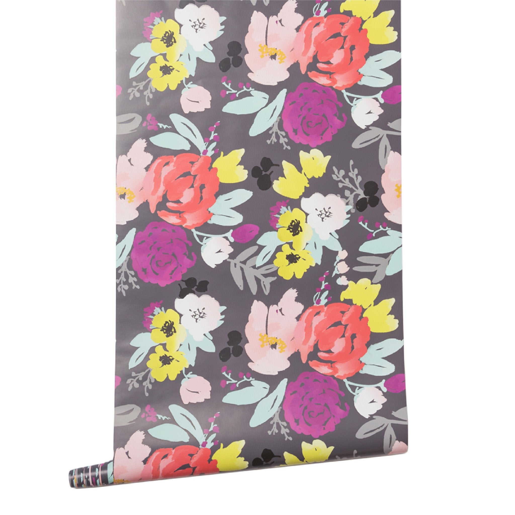 Blooms Grande Grey Wallpaper - Peel and Stick Removable Wallpaper for Bedroom, Living Room, and Home Decor