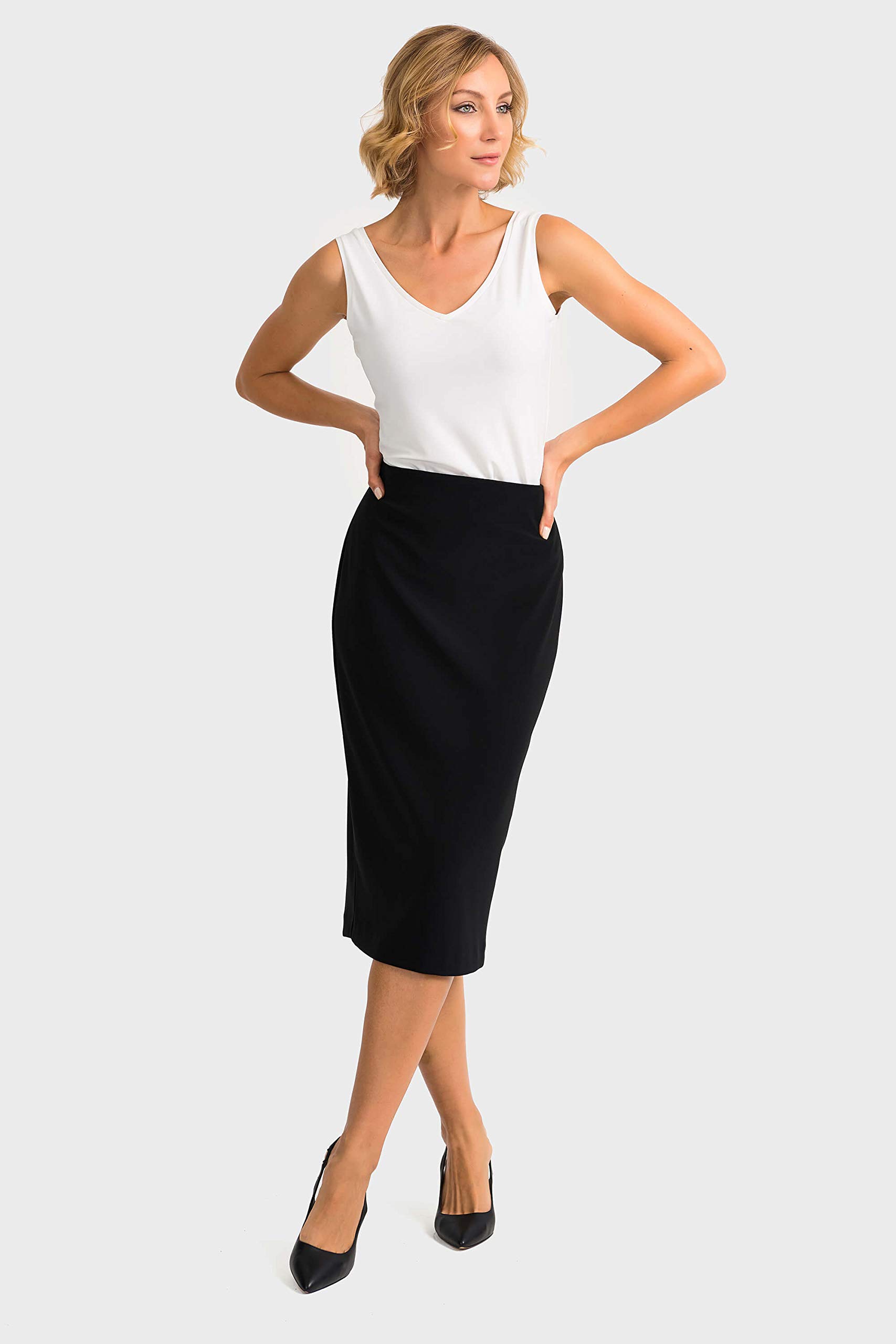 Women's Below-The-Knee Pencil Skirt - Slim Fit Stretch Office Skirt Style 163083J - Perfect for Work, Business Meetings & Formal Events