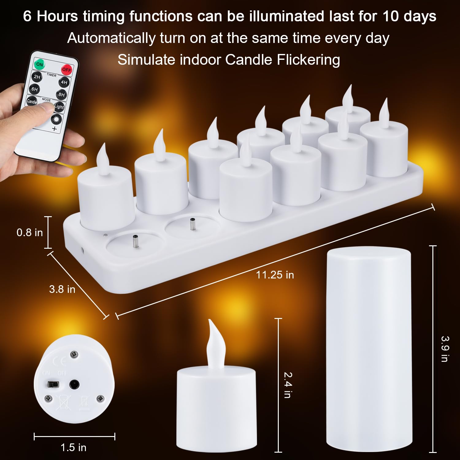 Rechargeable LED Tea Light Candles with Remote Timer - 24 Pack Flameless Battery Operated Candles for Romantic Home Decor, Wedding Centerpieces, Christmas Decorations, Restaurants & Party Ambiance Lighting