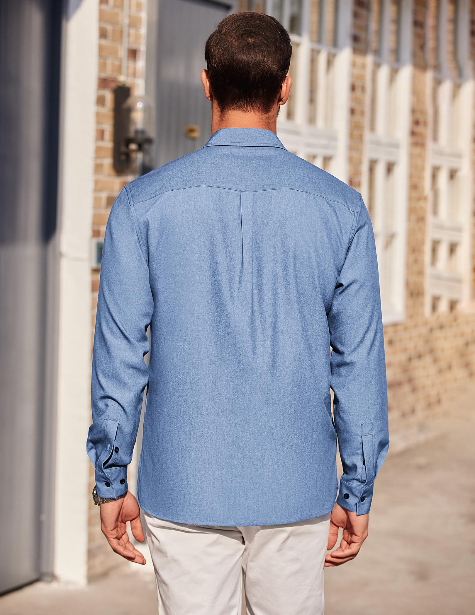 COOFANDY Men's Casual Button Down Shirts - Long Sleeve Wrinkle-Free Dress Shirts for Office, Business & Everyday Wear | Comfortable Untucked Fit for Work & Social Events