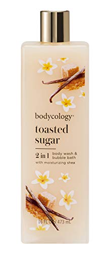 Bodycology Toasted Sugar Foaming Body Wash - 16 Fl Oz Moisturizing Shower Gel for Dry Skin - Sweet Vanilla Scented Bath & Shower Essentials for Women & Men - Perfect for Daily Hydration & Relaxation
