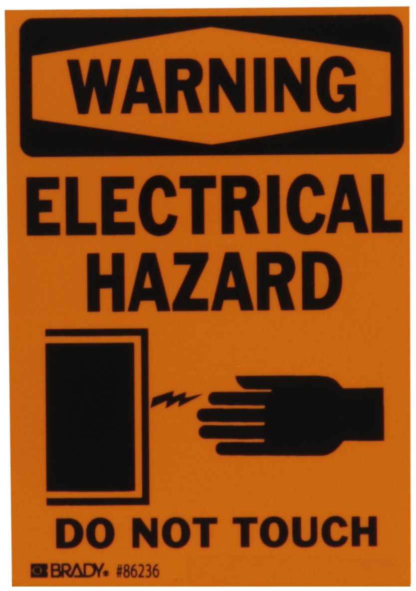 Brady 86236 Black/Orange Equipment Label - Durable Industrial Safety Tags for Machinery, Tools & Workplace Organization
