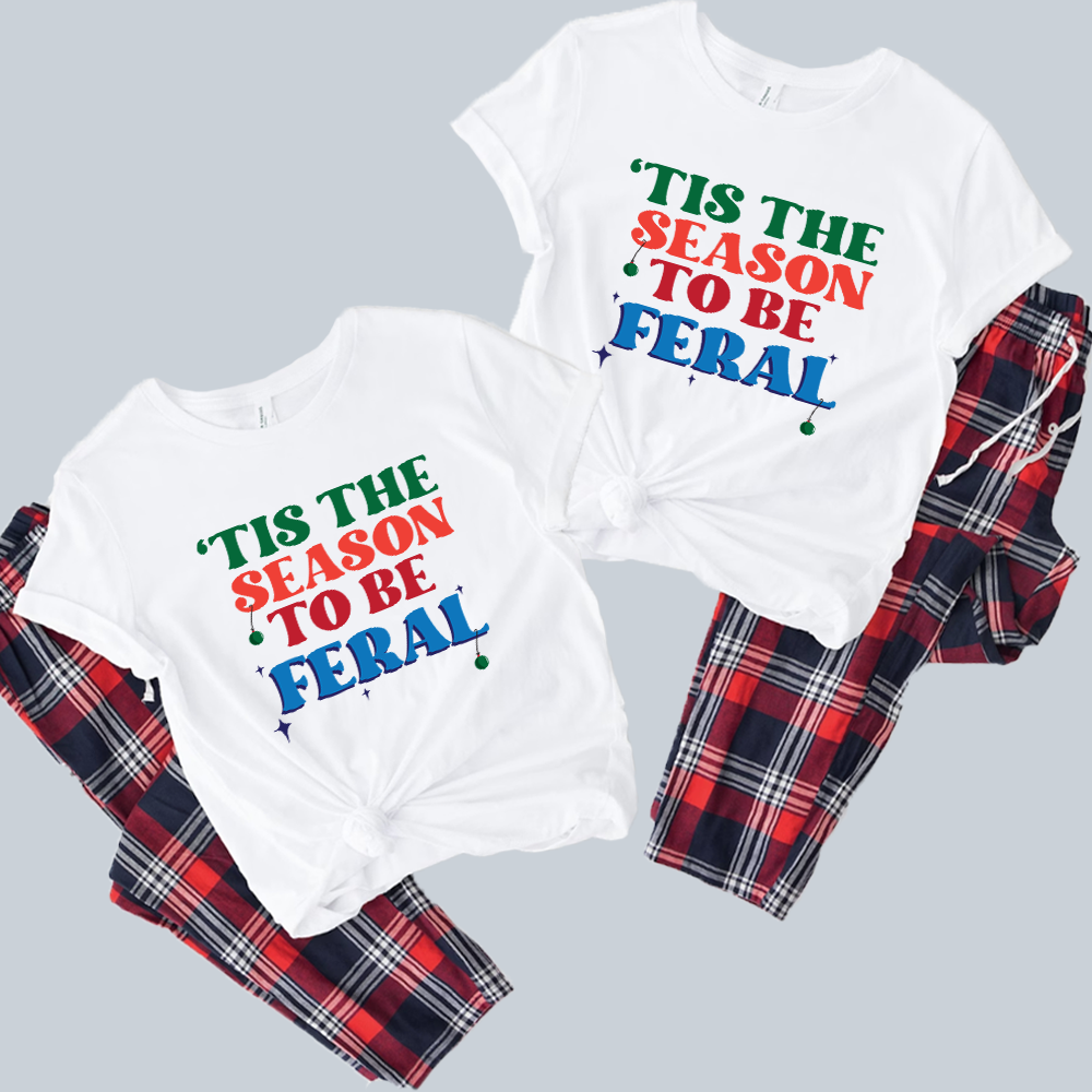 Feral Kids Christmas Pajama Set - Cozy Holiday Family Matching PJs for Festive Sleepwear & Christmas Morning Photos