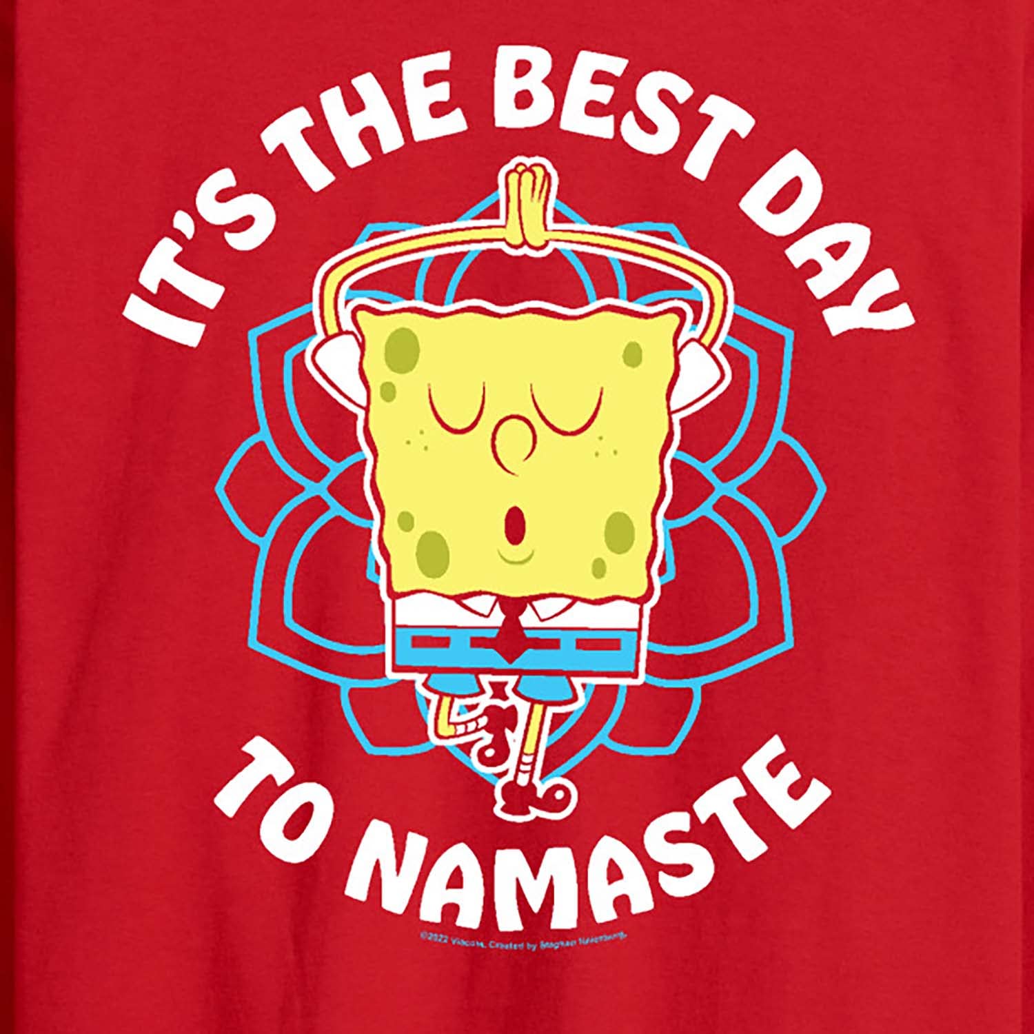 HYBRID APPAREL Spongebob Squarepants The Best Day to Namaste Men's Long Sleeve Graphic T-Shirt - Funny Cartoon Yoga Inspired Tee for Casual Wear, Gifts & Fan Merchandise