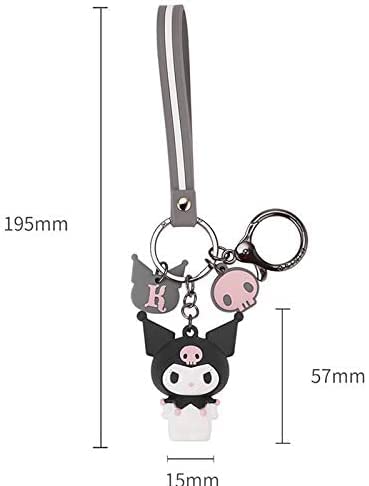 Cute Anime Keychain Set - Hello Kitty, My Melody, Kuromi, Keroppi, Badtz-Maru, Cinnamoroll, Pompompurin - Kawaii Character Keyrings for Backpacks, Bags, Gifts & Collectibles