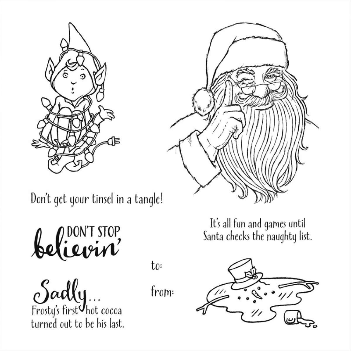 Christmas Santa & Kids Rubber Stamps for DIY Cards - Fun Holiday Crafting