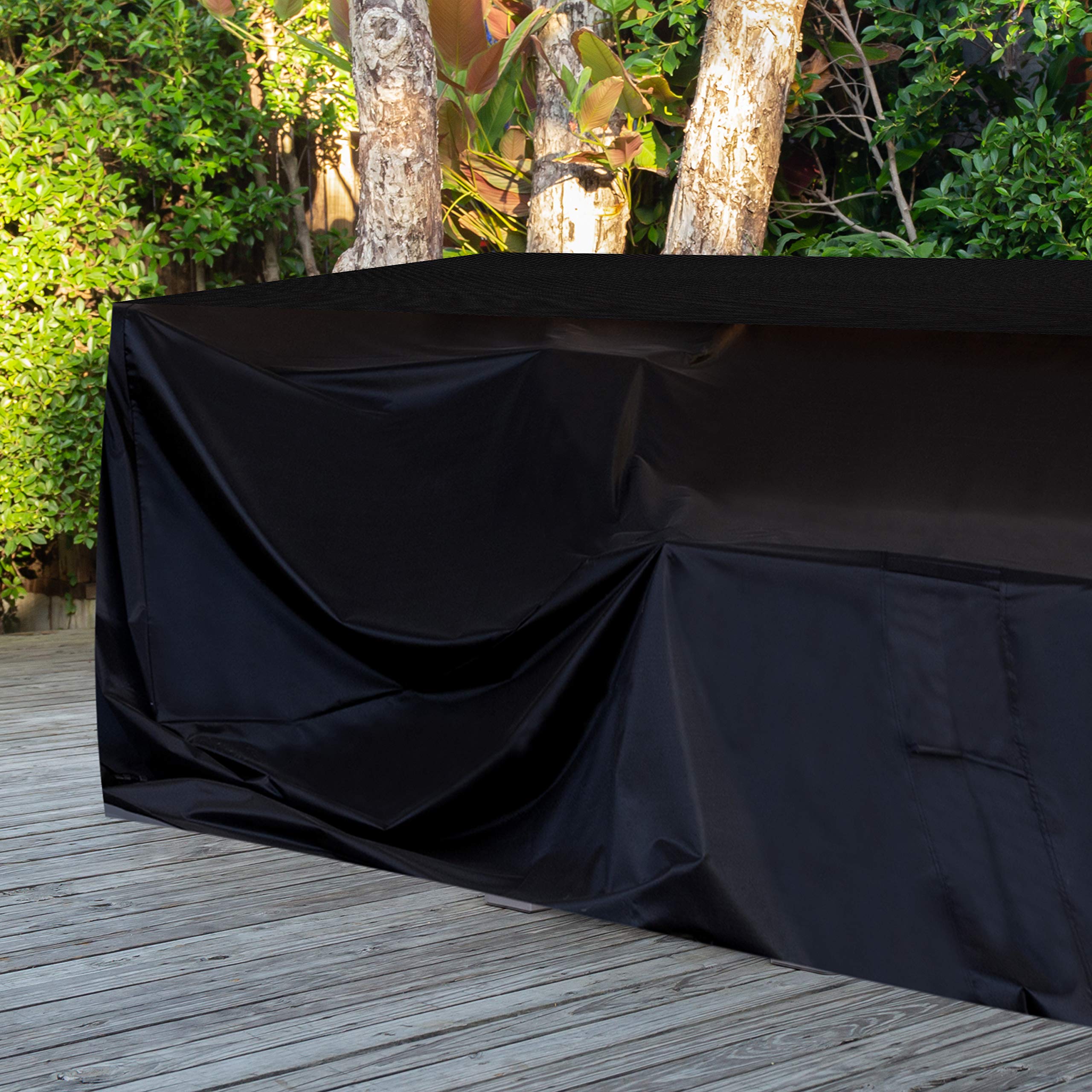 JOORY Large Waterproof Outdoor Sectional Furniture Covers - 126”x63”x28” - Dust Proof, Double Stitched Seam for Patio, Porch & Garden Sofa Protection - All Weather Use for Winter, Rain & Sun