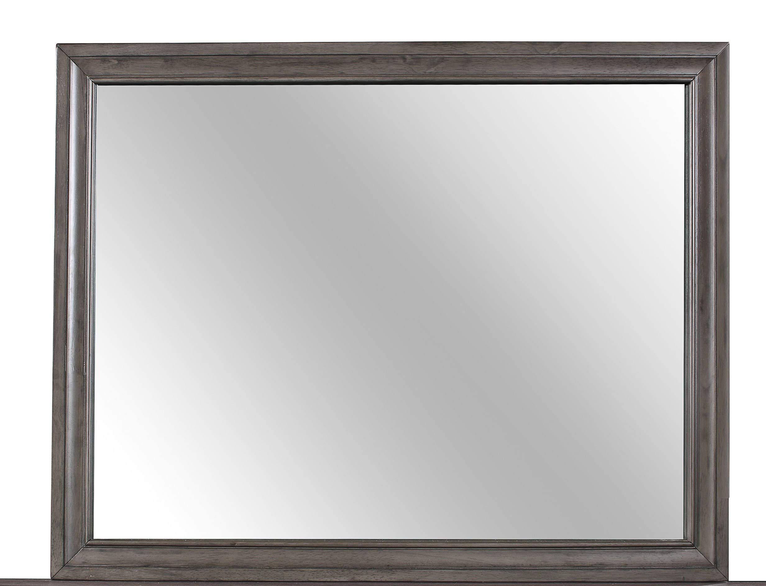 Global Furniture USA Seville Mirror Gray - Modern Full-Length Wall Mirror for Bedroom, Living Room & Entryway Decor