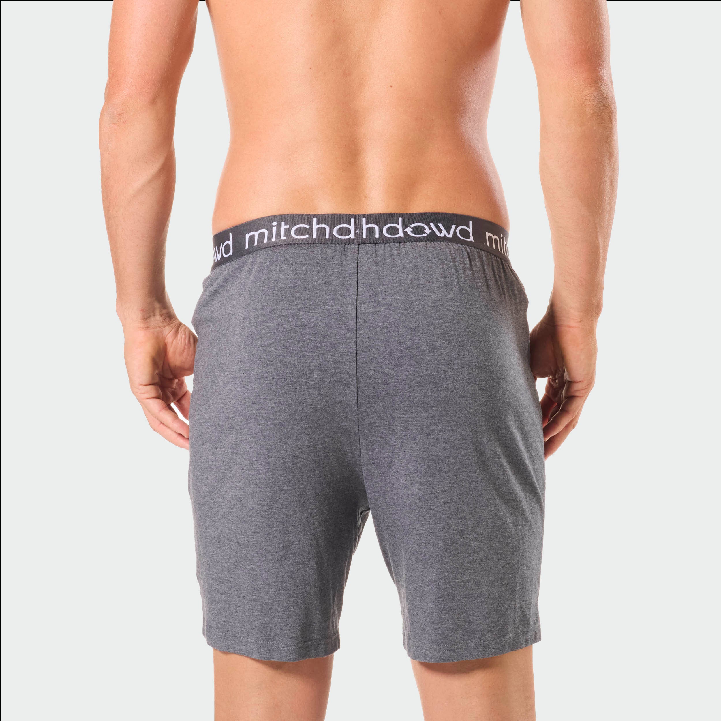 Men's Soft Bamboo Knit Sleep Shorts - Grey Marle | Breathable Lounge Pajama Shorts for Comfortable Sleep & Relaxation at Home
