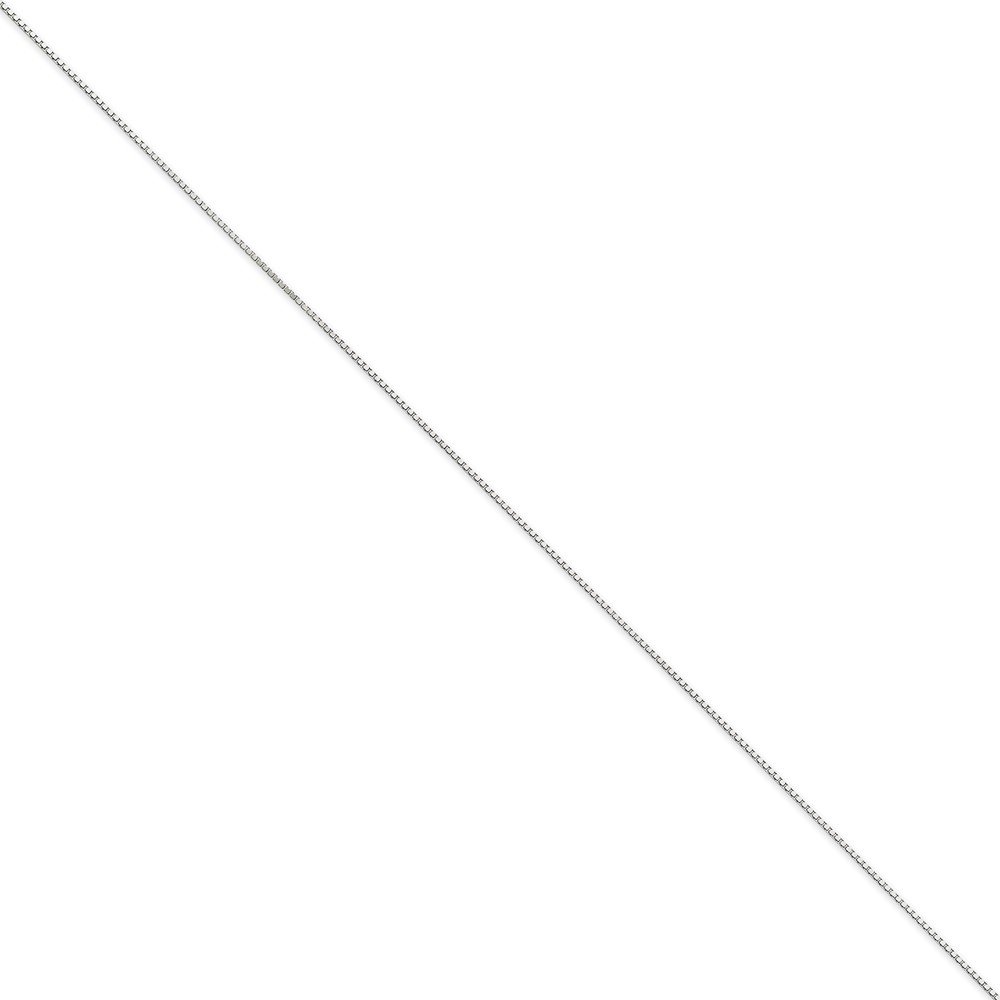 14K White Gold 0.9mm Box Chain Necklace with Spring Ring Clasp - Perfect for Everyday Wear, Gift Giving & Special Occasions