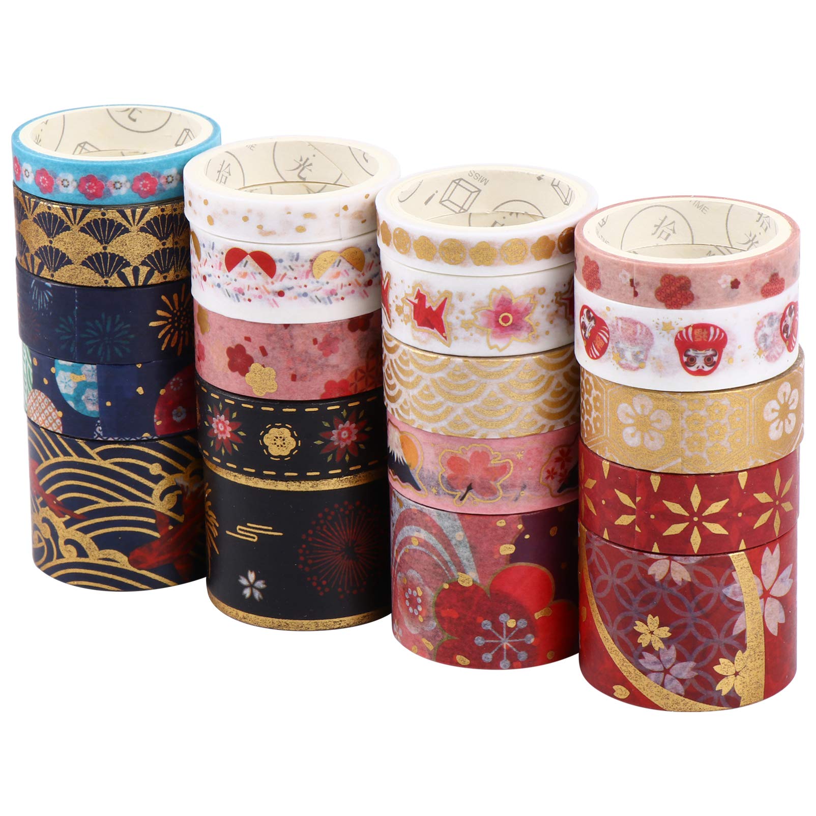 Healifty 20 Rolls Vintage Bronzing Washi Tape Set - Decorative Masking Tapes for Scrapbooking, DIY Crafts, Journaling, Gift Wrapping & Home Decor - Nostalgic Style Colorful Paper Tapes for Creative Projects & Party Decorations