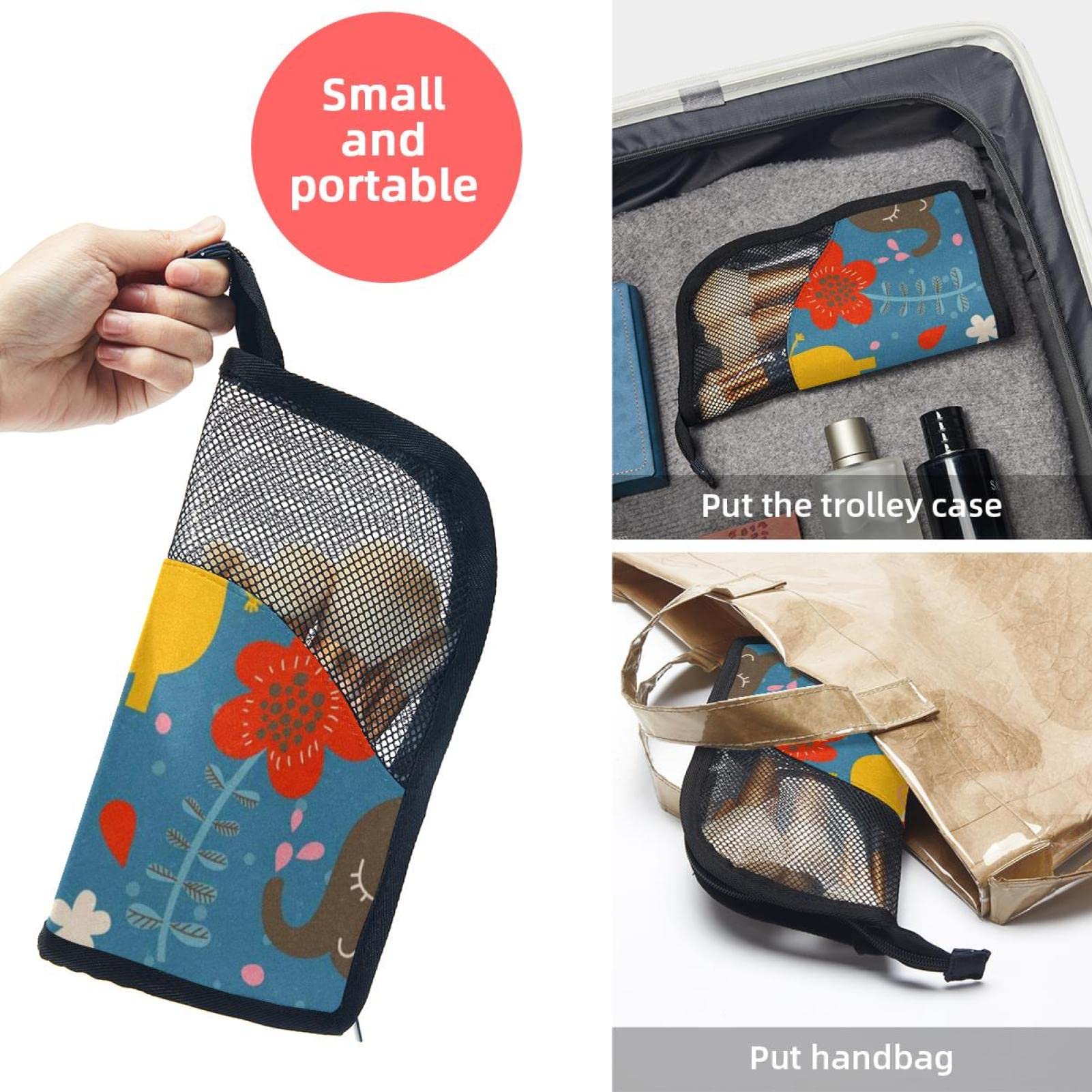 Portable Makeup Brush Organizer Bag with 12 Slots - Cute Elephant Cartoon Design - Travel Cosmetic Brush Holder Case for Makeup Artists & Beauty Enthusiasts - Perfect for Home, Travel & Professional Use