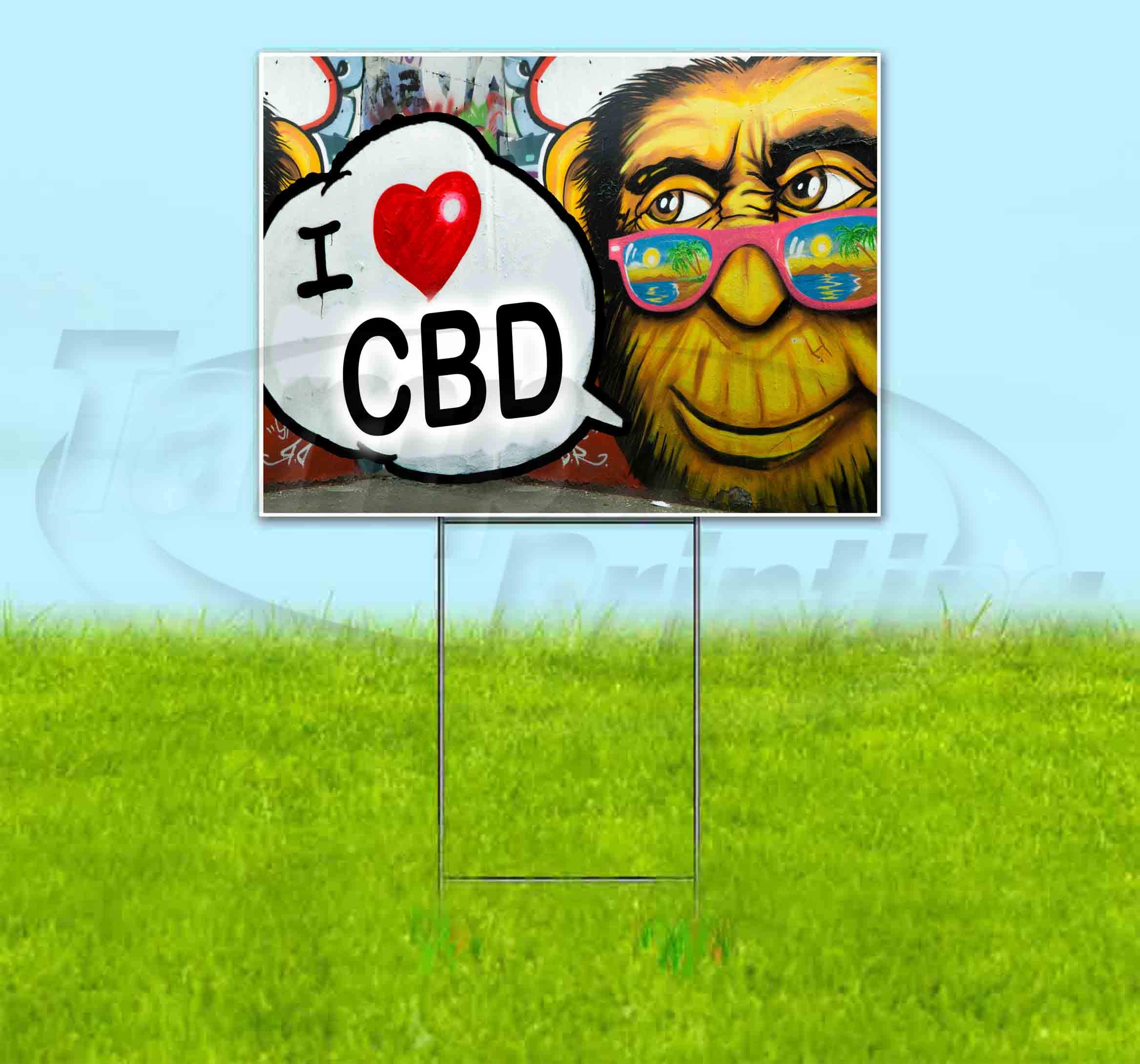 CBD Yard Sign 18x24 Inches - Durable Metal Step Stake Included | Bulk Discounts & Multi-Packs Available | Perfect for CBD Shops, Events & Political Campaigns