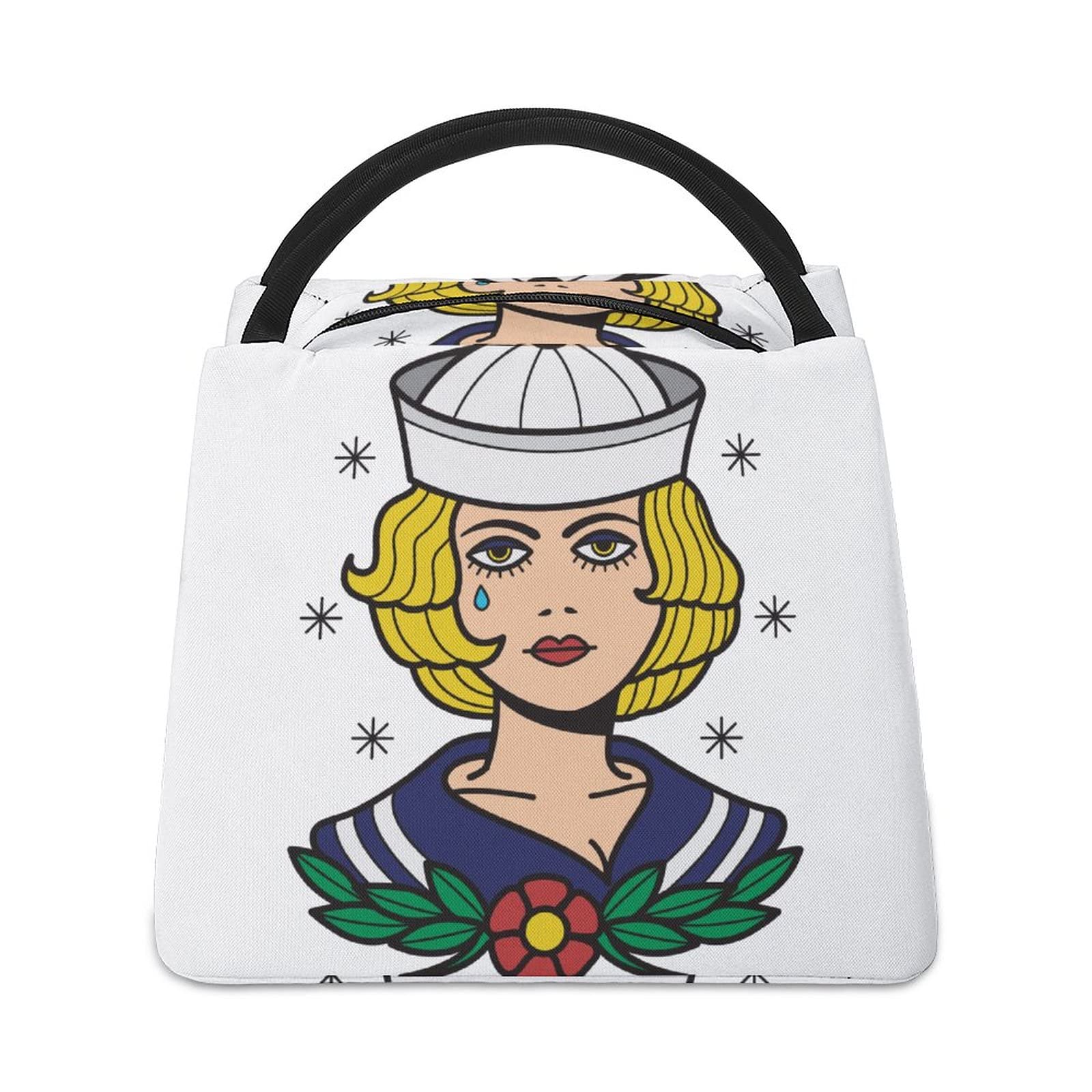 Insulated Lunch Bag for Women - Reusable Cooler Tote for Work, School & Picnic - Navy Blue Thermal Meal Bag for Office, Travel & Outdoor Activities
