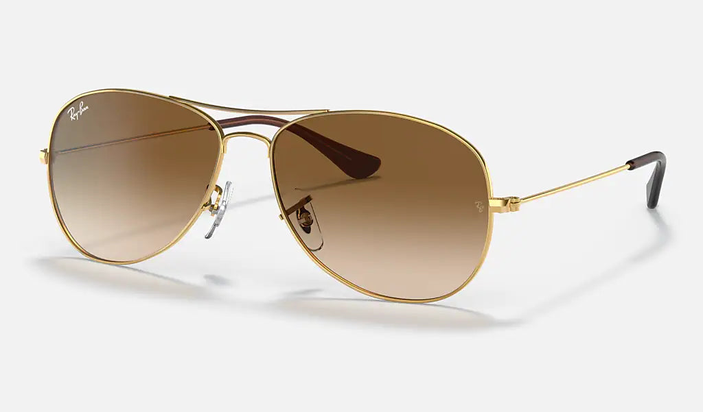 Ray Ban COCKPIT RB3362 001 51 59mm Gold/Brown Gradient Polarized Aviator Sunglasses - UV Protection, Classic Pilot Style for Driving, Travel & Outdoor Activities