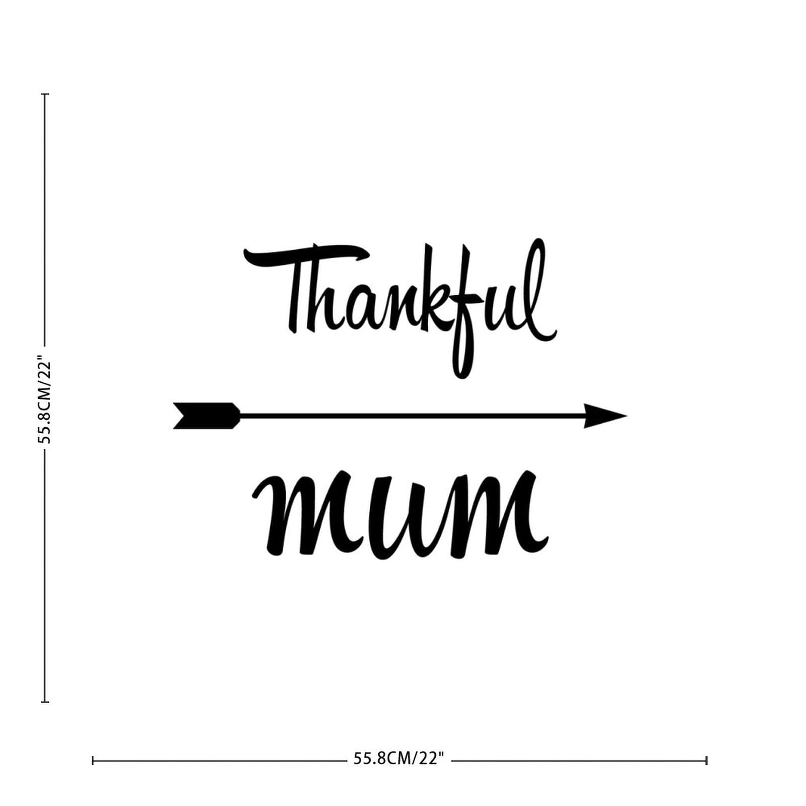 Custom Vinyl Wall Quotes Stickers - Thankful Mum Decals, Cake Bunting Decor for Engagement, Bathroom, Sofa & Trucks | Home & Party Wall Art Decoration