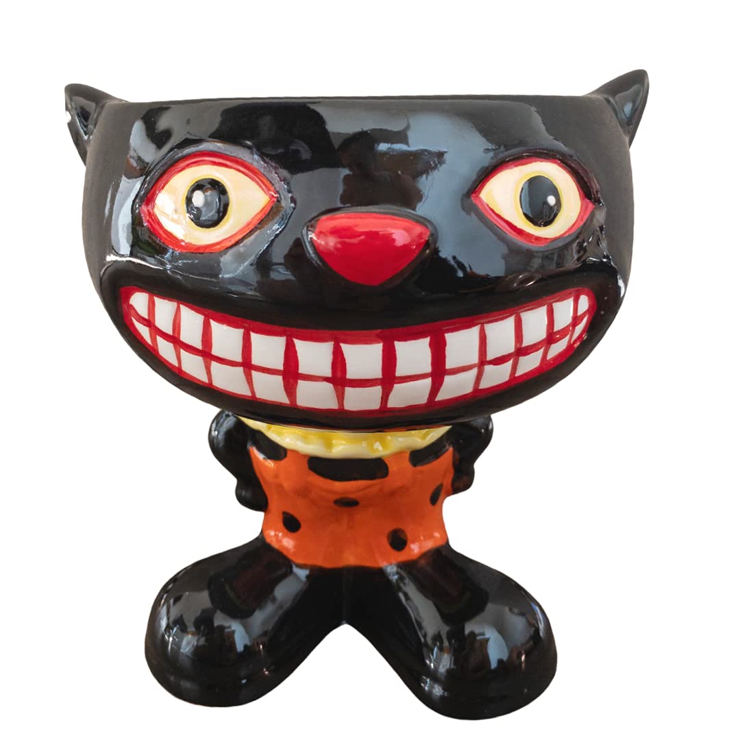 Spooky Cat Halloween Candy Bowl - Fun Trick-or-Treat Dish for Halloween Party Decor & Candy Display - Perfect for Halloween Decorations, Treat Distribution & Festive Table Centerpiece