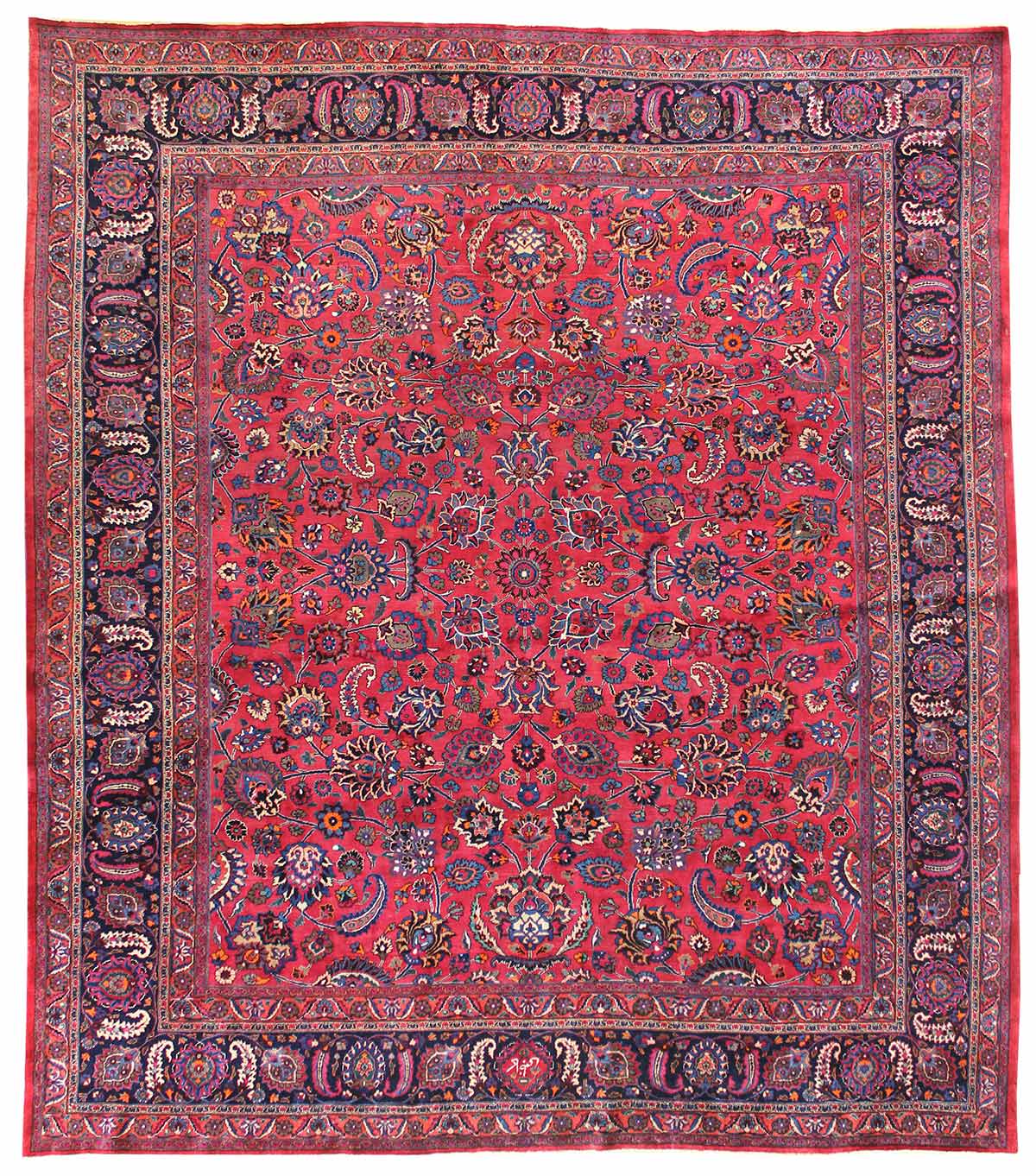 Vintage Mashad Handwoven Traditional Persian Rug JF6383 - Perfect for Living Room, Bedroom & Home Decor