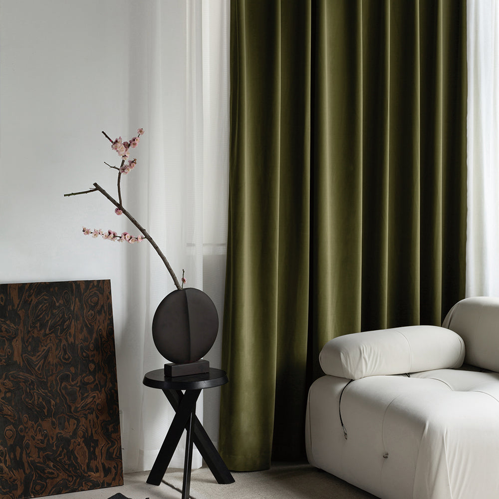 Luxury Blackout Curtains - Heavyweight Velvet Drapes with Elegant Border Trim & Pleated Design for Bedroom, Living Room | Noise Reducing & Thermal Insulated Window Treatments