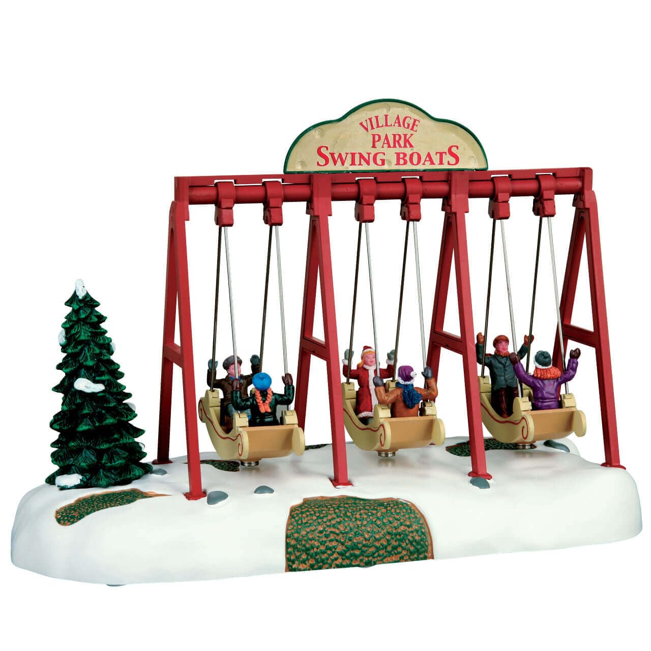 Lemax Swing Boats Battery Operated 4.5V Amusement Park Ride Model #64063 - Perfect for Christmas Villages, Holiday Displays & Collectible Train Layouts