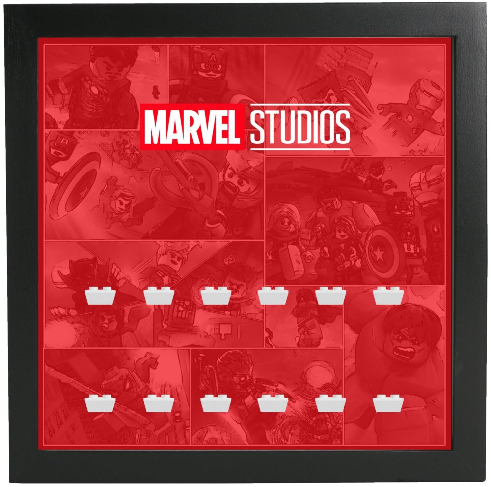 Lego® Marvel Studios Minifigures Series Display Frame - Red | Collectible Minifigure Showcase for Superhero Fans | Perfect for Home Decor, Office Display & Gift Giving