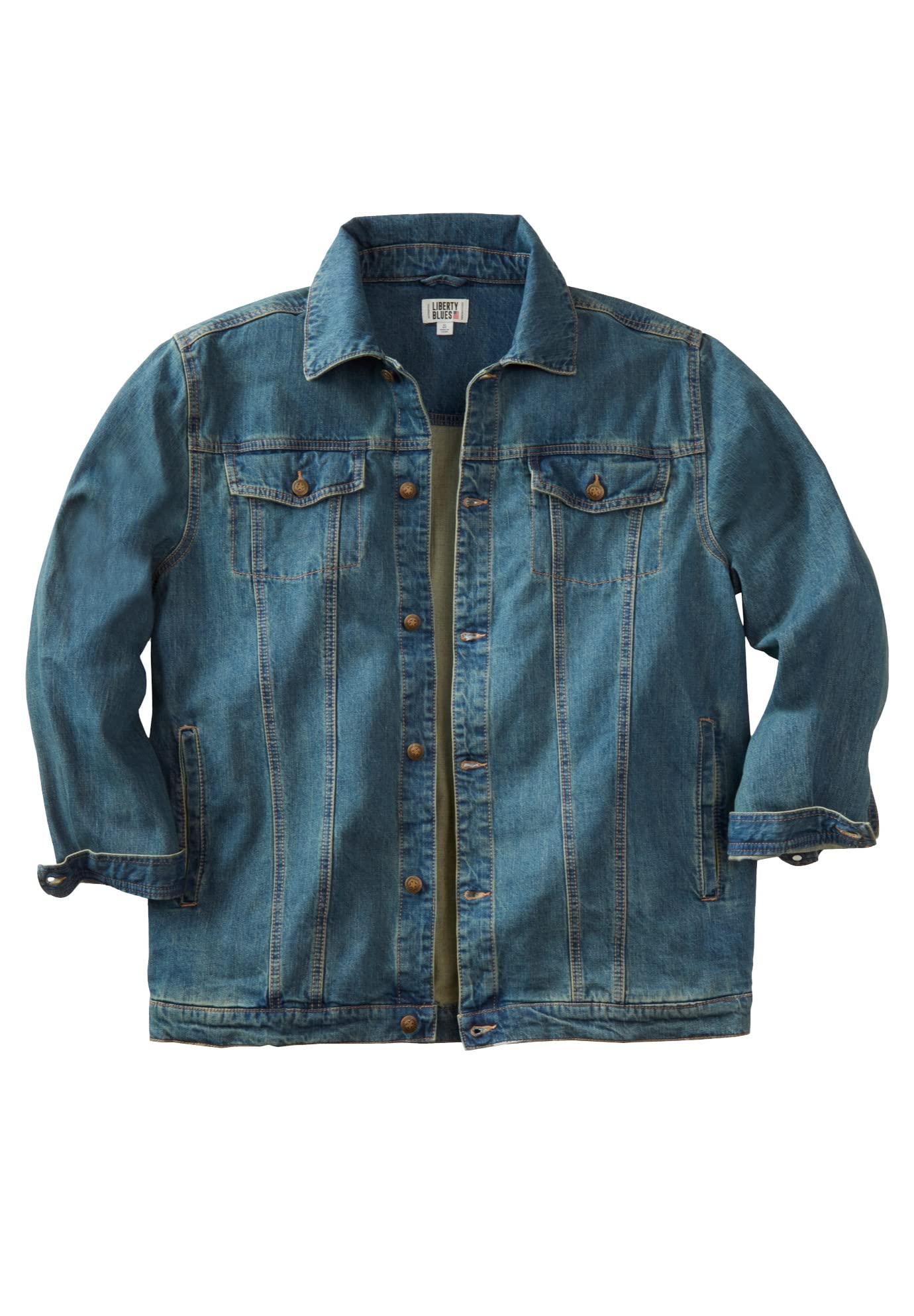 KingSize Men's Big & Tall Denim Jacket - Liberty Blues - Comfortable & Stylish for Casual Wear, Outdoor Activities & Work