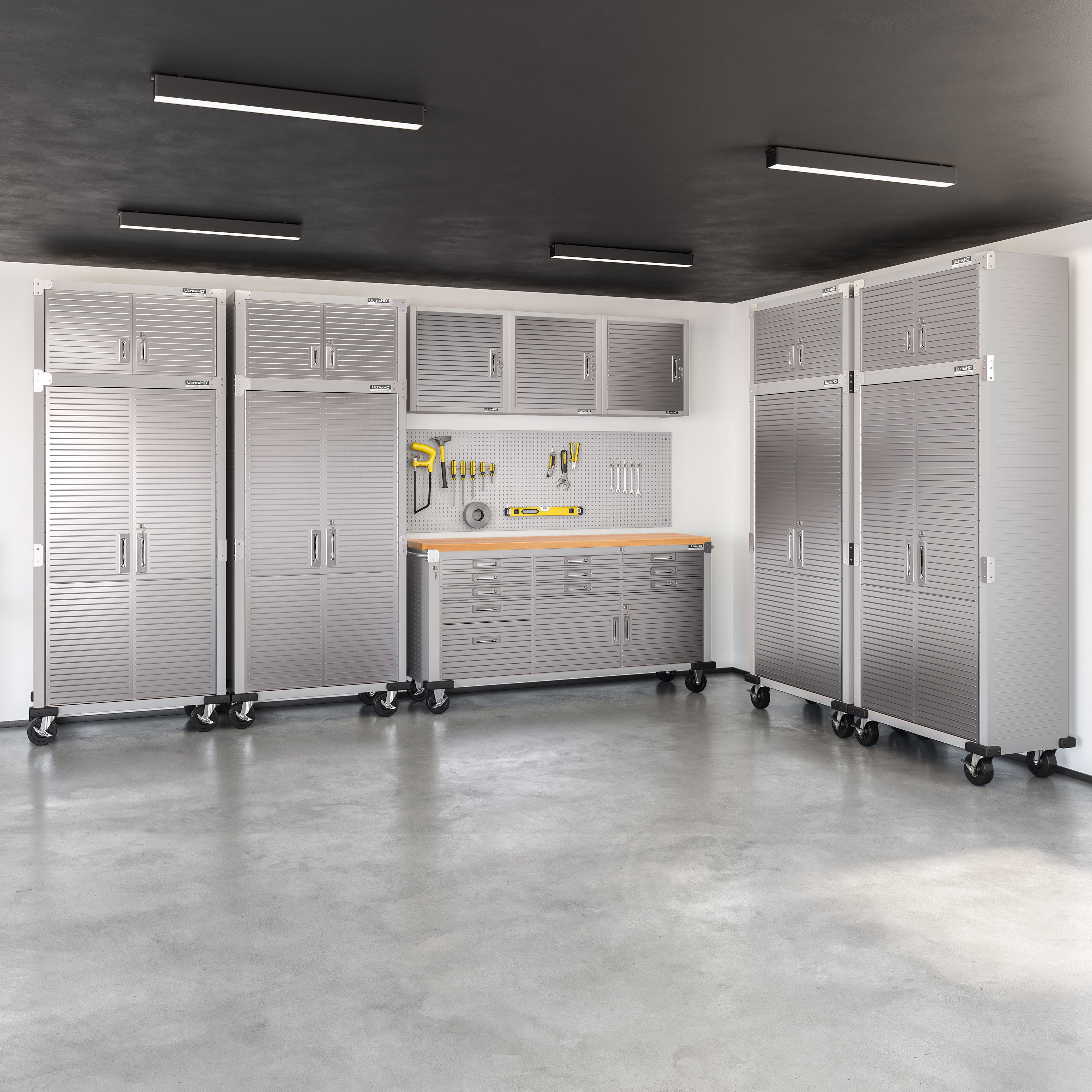 UltraHD® 2-Piece Storage Cabinet Set - Modern Organizer for Home, Office & Garage - Perfect for Closet Organization & Space Saving Solutions