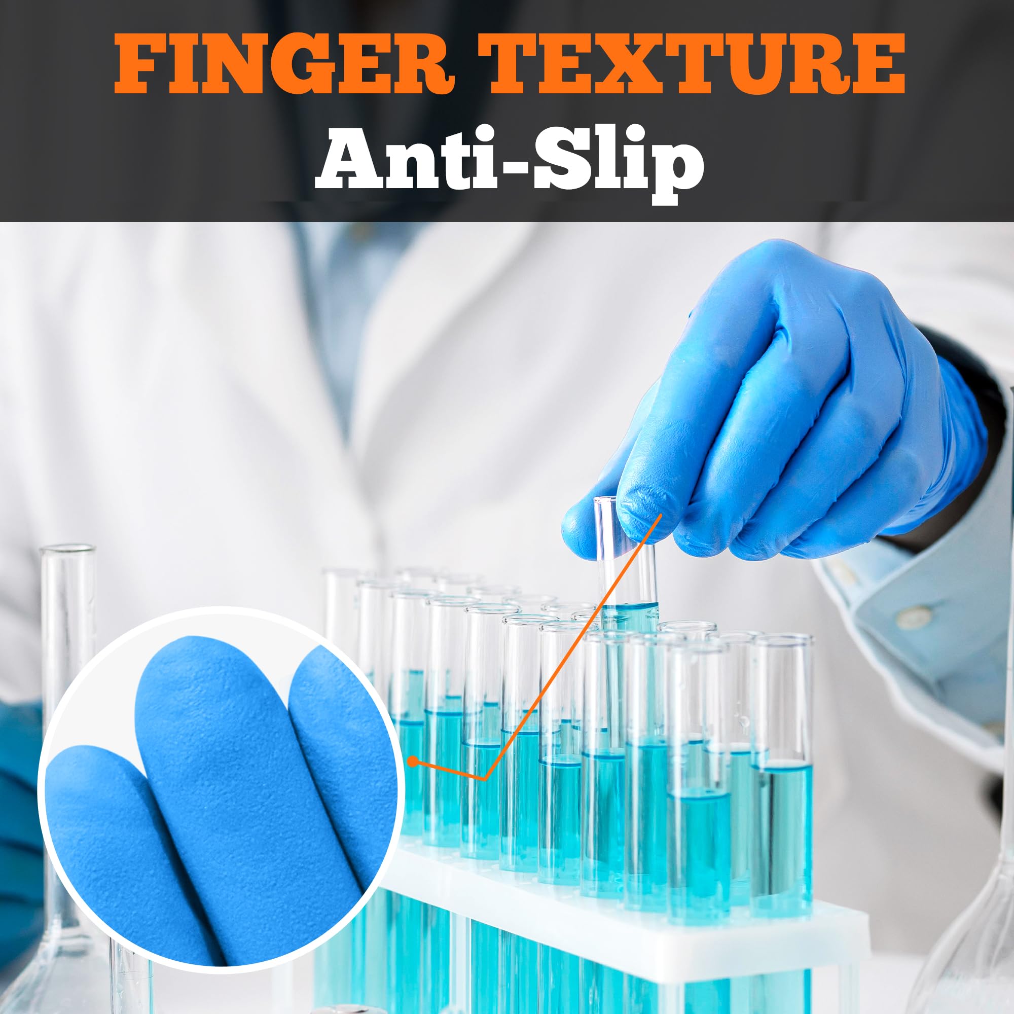 TitanFlex Heavy Duty 6 mil Blue Nitrile Gloves - Latex Free, Powder Free Disposable Gloves for Cooking, Mechanics, Cleaning & Food Handling - 100 Pcs/Pack