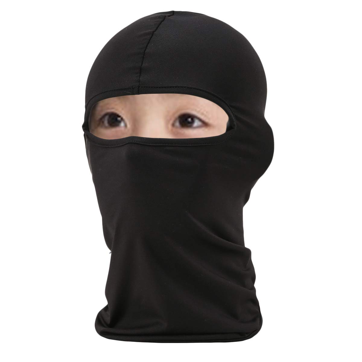 Eskvom Kids Ski Mask Balaclava - Thin Helmet Liner Face & Neck Cover for Boys & Girls (Black) - Perfect for Winter Sports, Snowboarding & Outdoor Activities