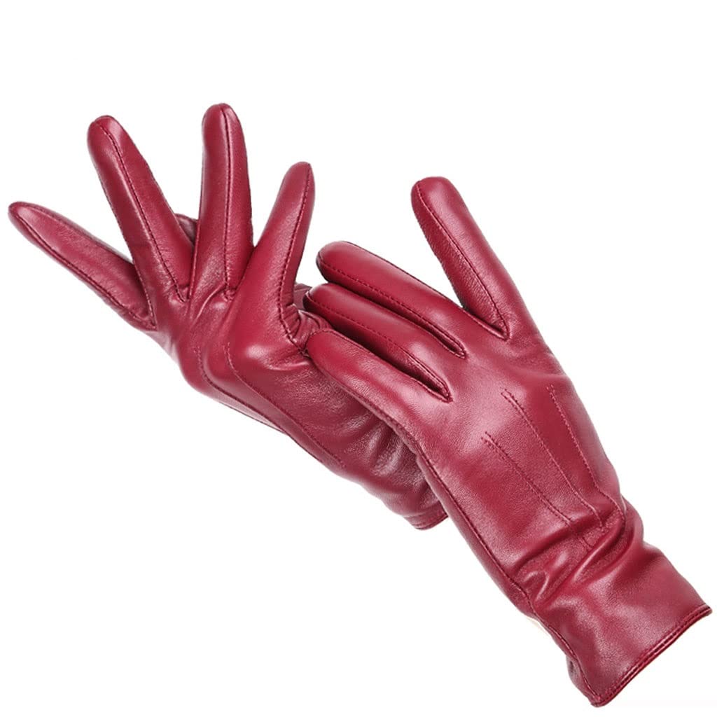 Premium Women's Leather Driving Gloves - Soft Sheepskin Winter Gloves for Warmth & Comfort (Size 6.5, Color A) - Perfect for Cold Weather Commuting, Outdoor Activities & Fashion Accessories